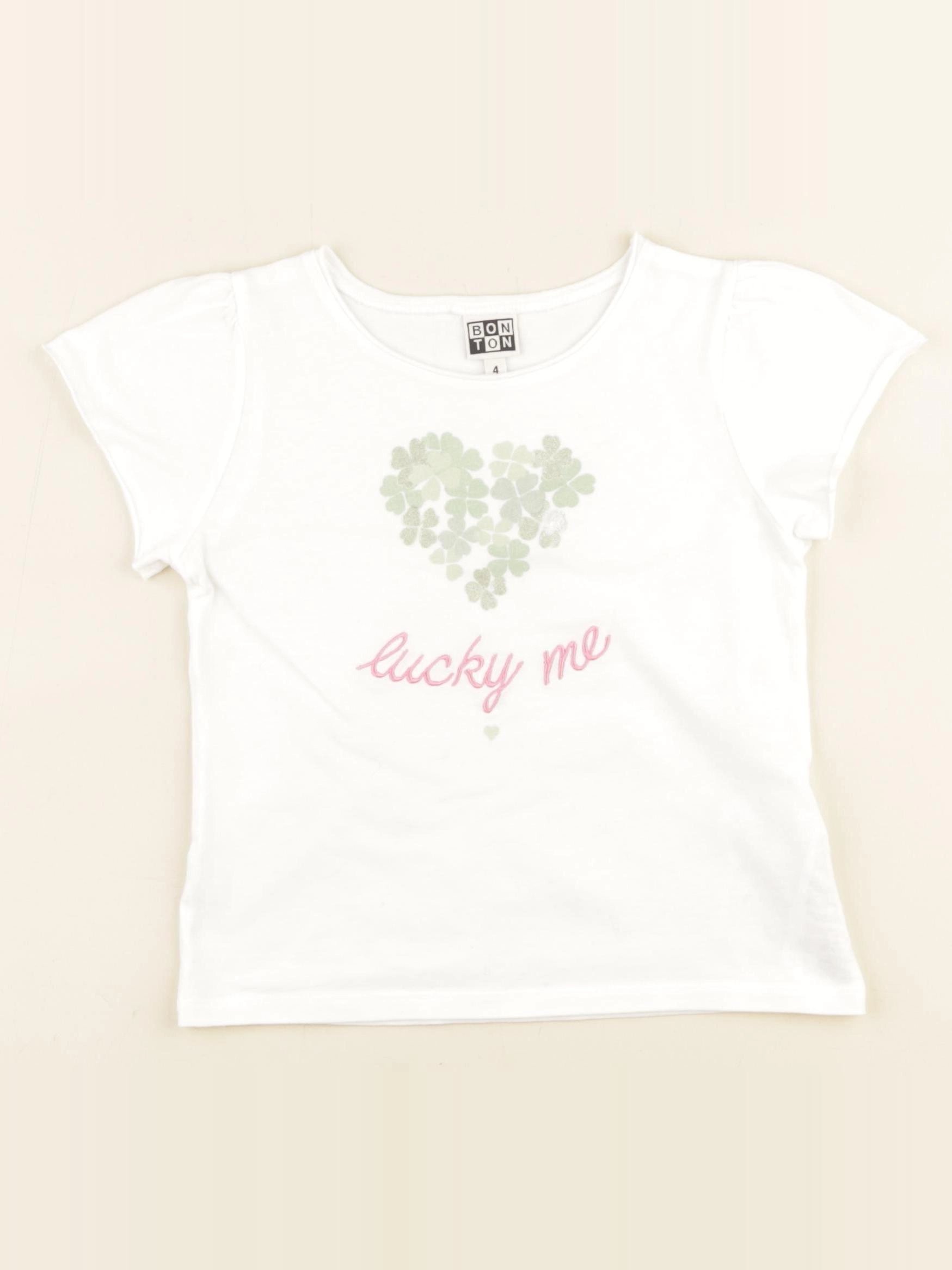 Bonton - tee-shirt blanc - 4 ans