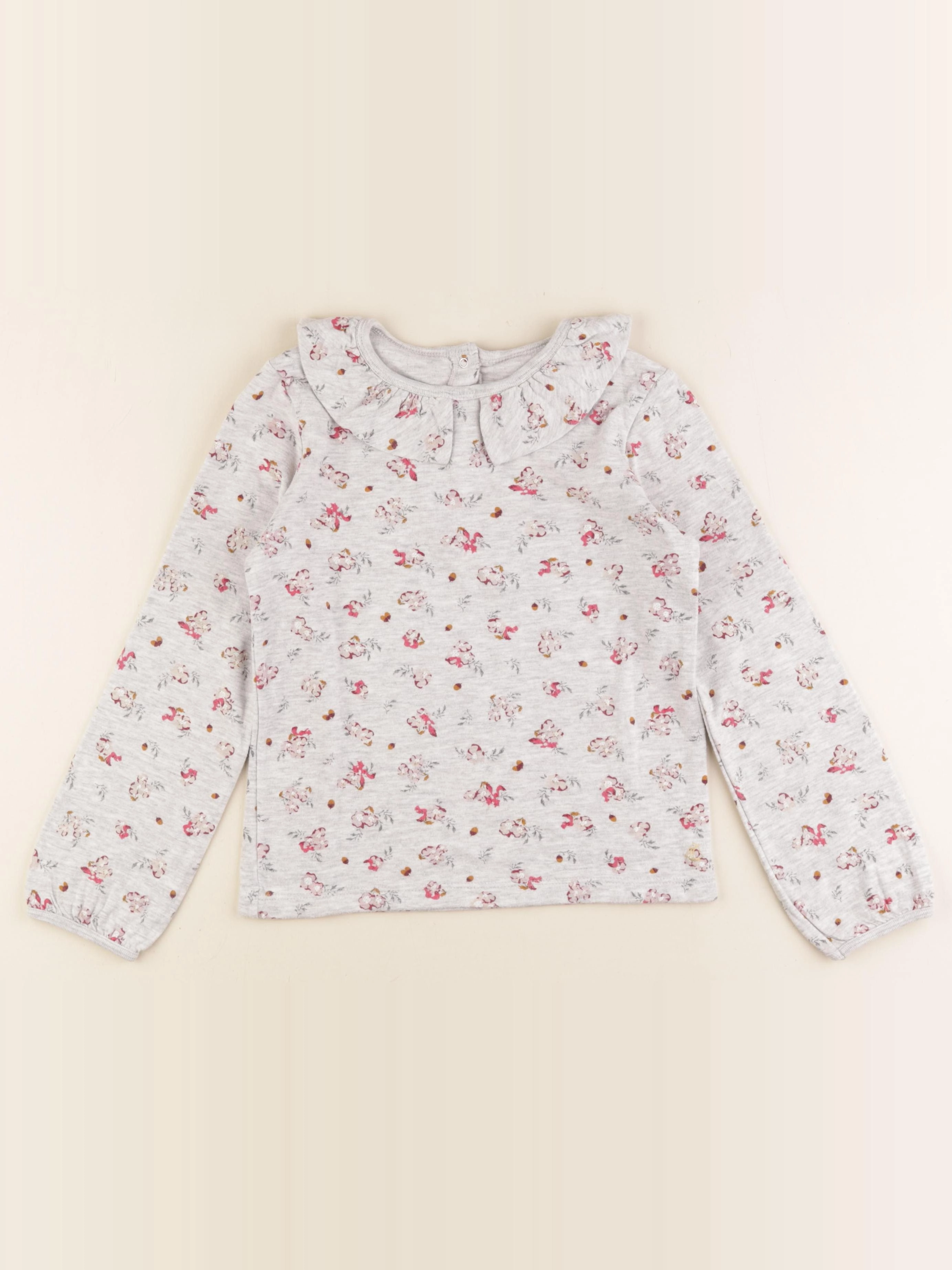 Petit Bateau - tee-shirt gris - 8 ans