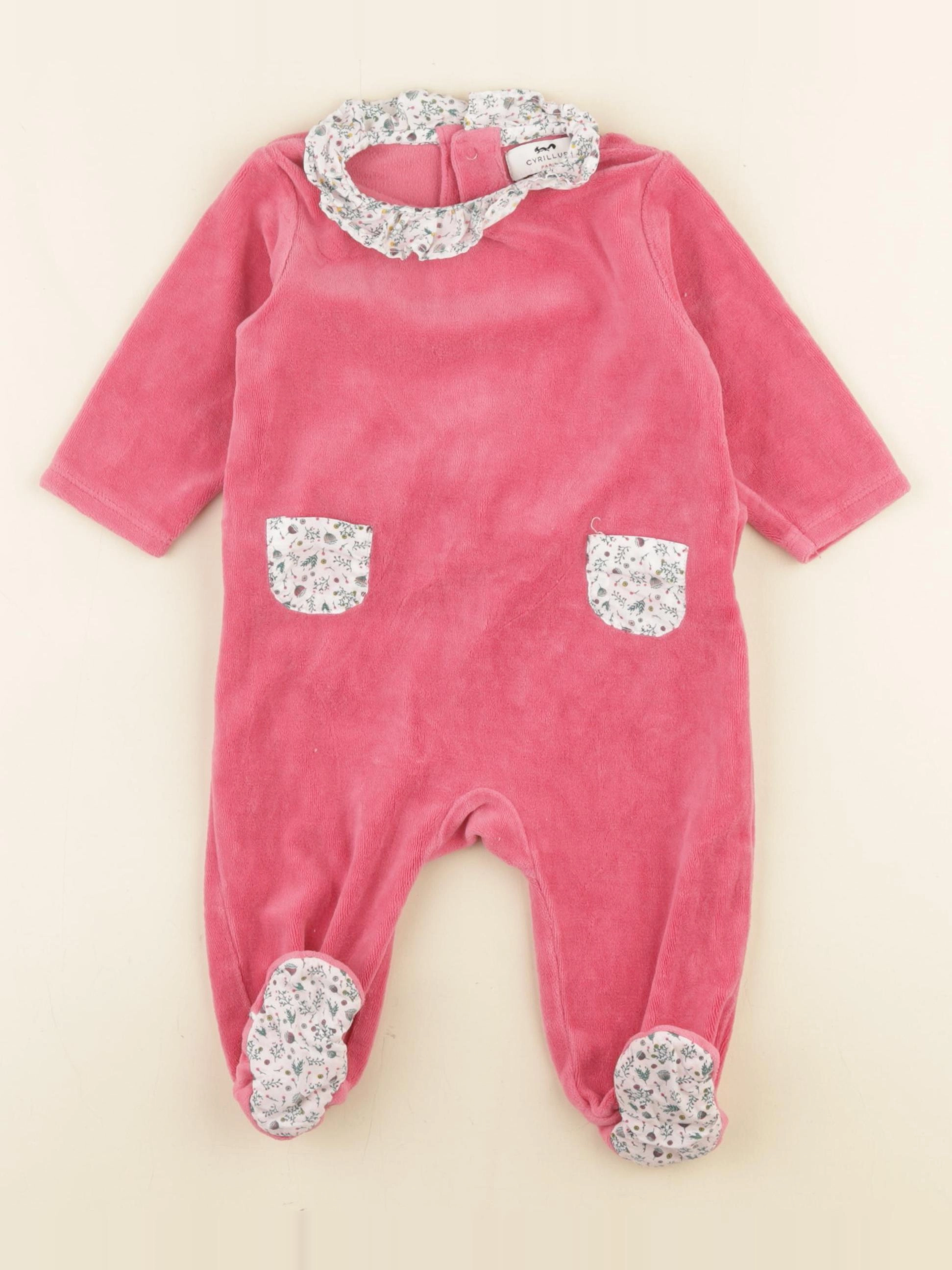 Cyrillus - pyjama velours rose - 9 mois