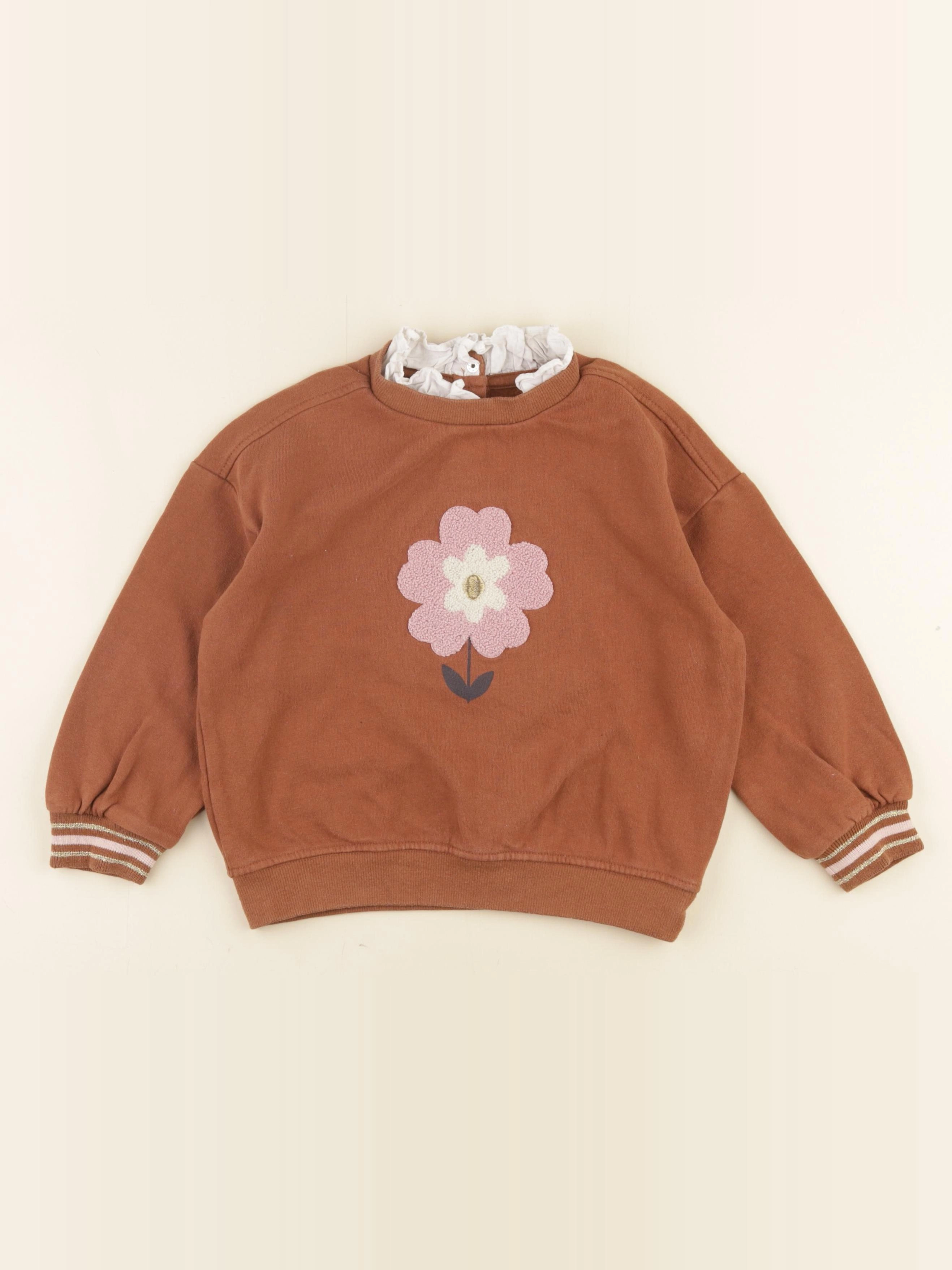 Vertbaudet - sweat marron - 6 ans