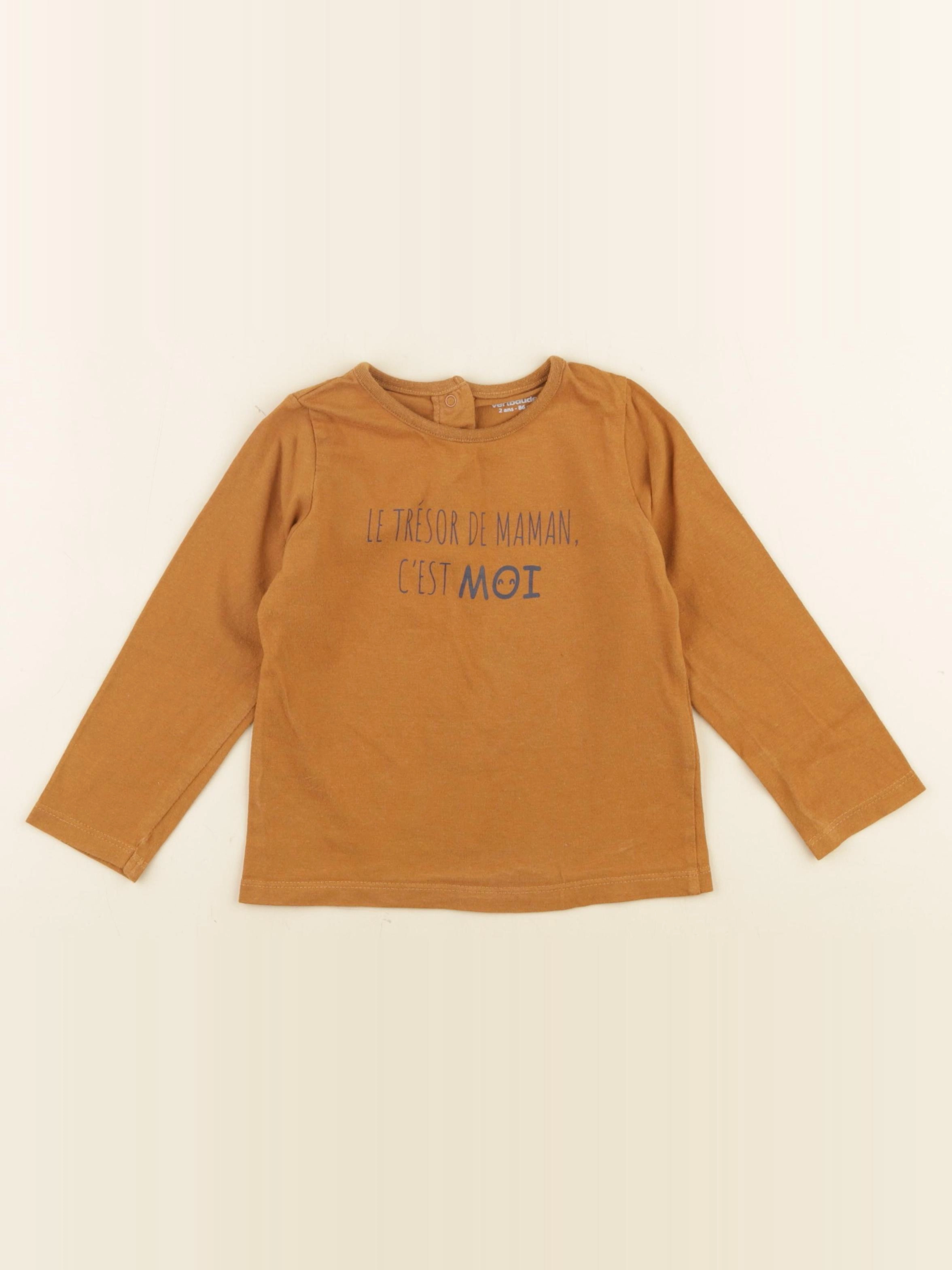 Vertbaudet - tee-shirt marron - 2 ans