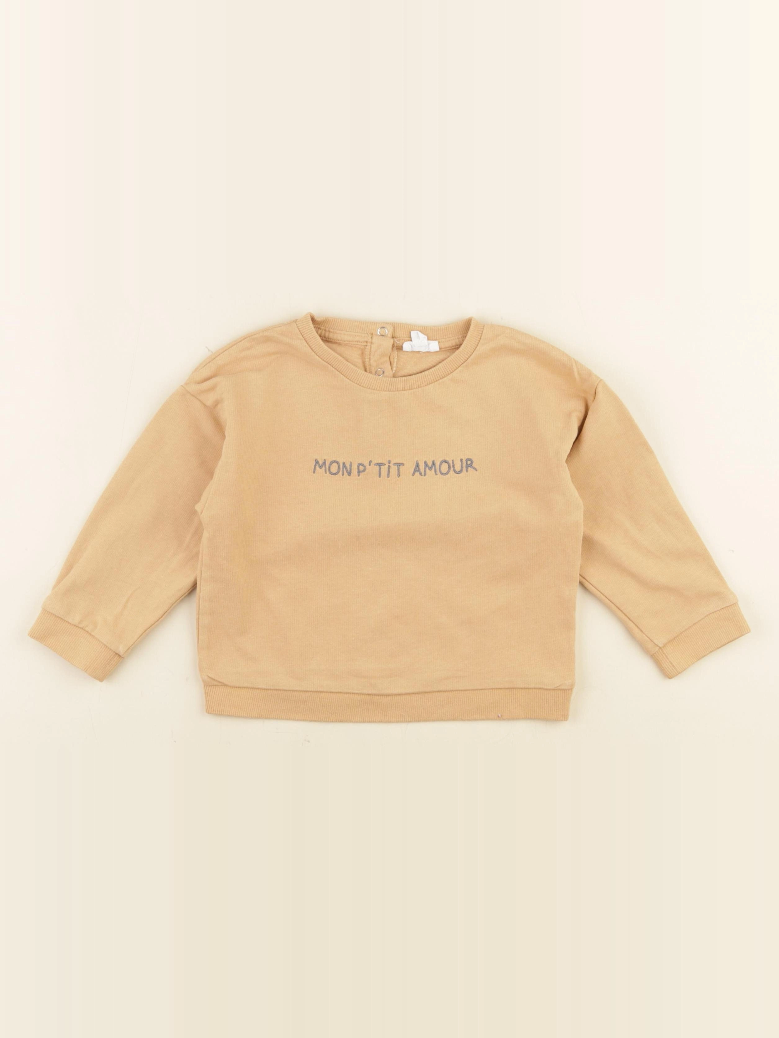 Vertbaudet - sweat jaune - 24 mois