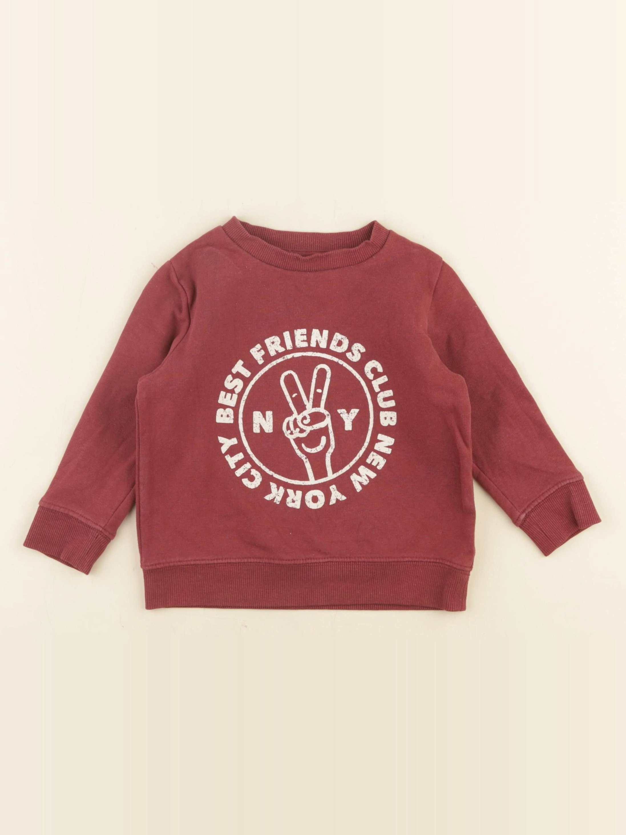 Vertbaudet - sweat rouge - 24 mois