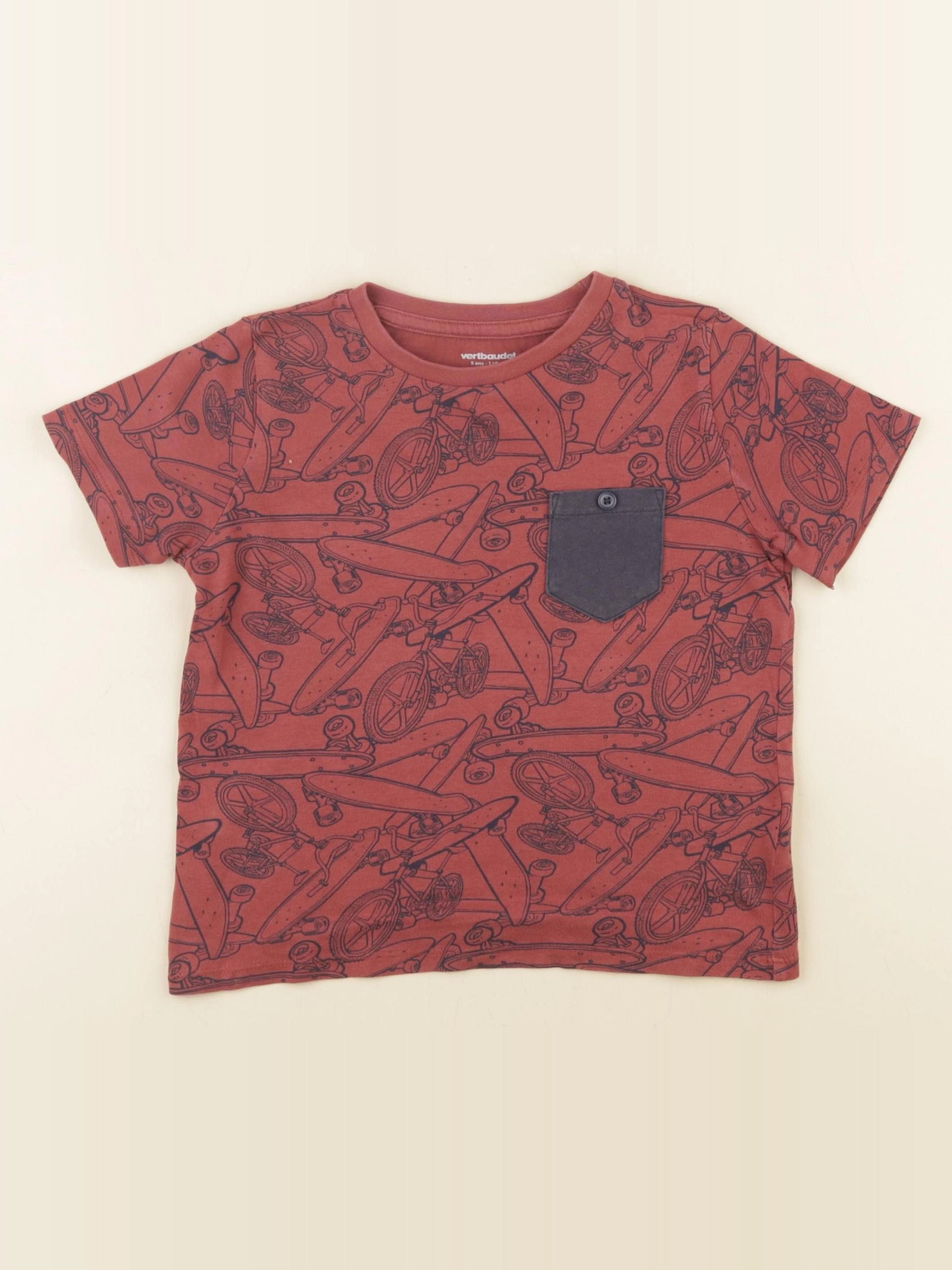 Vertbaudet - tee-shirt rouge - 5 ans