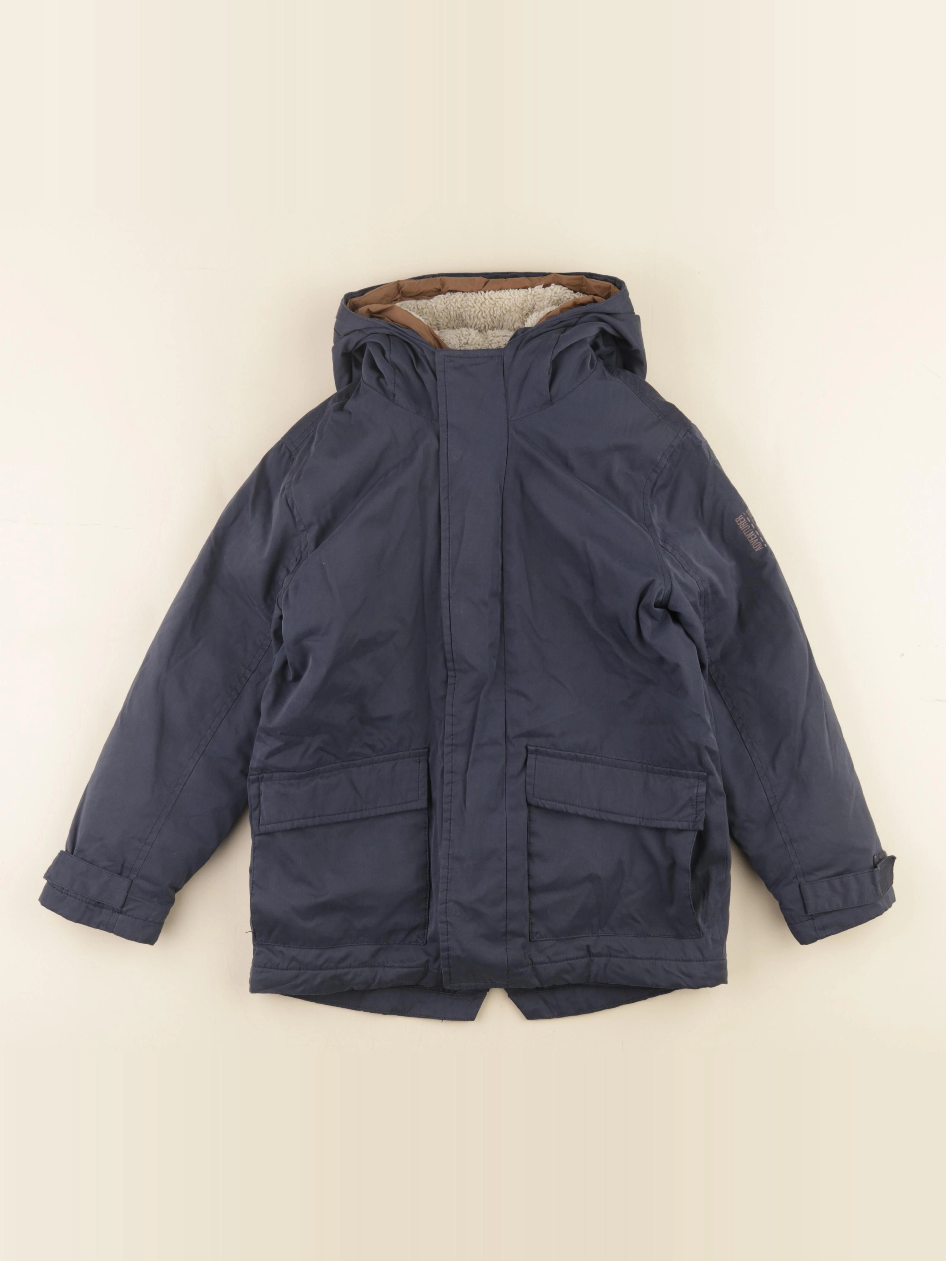 Vertbaudet - manteau doublure amovible bleu - 8 ans