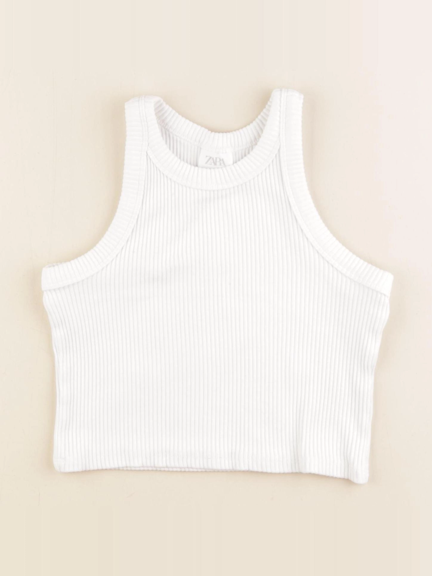 Zara - débardeur crop top blanc - 9/10 ans