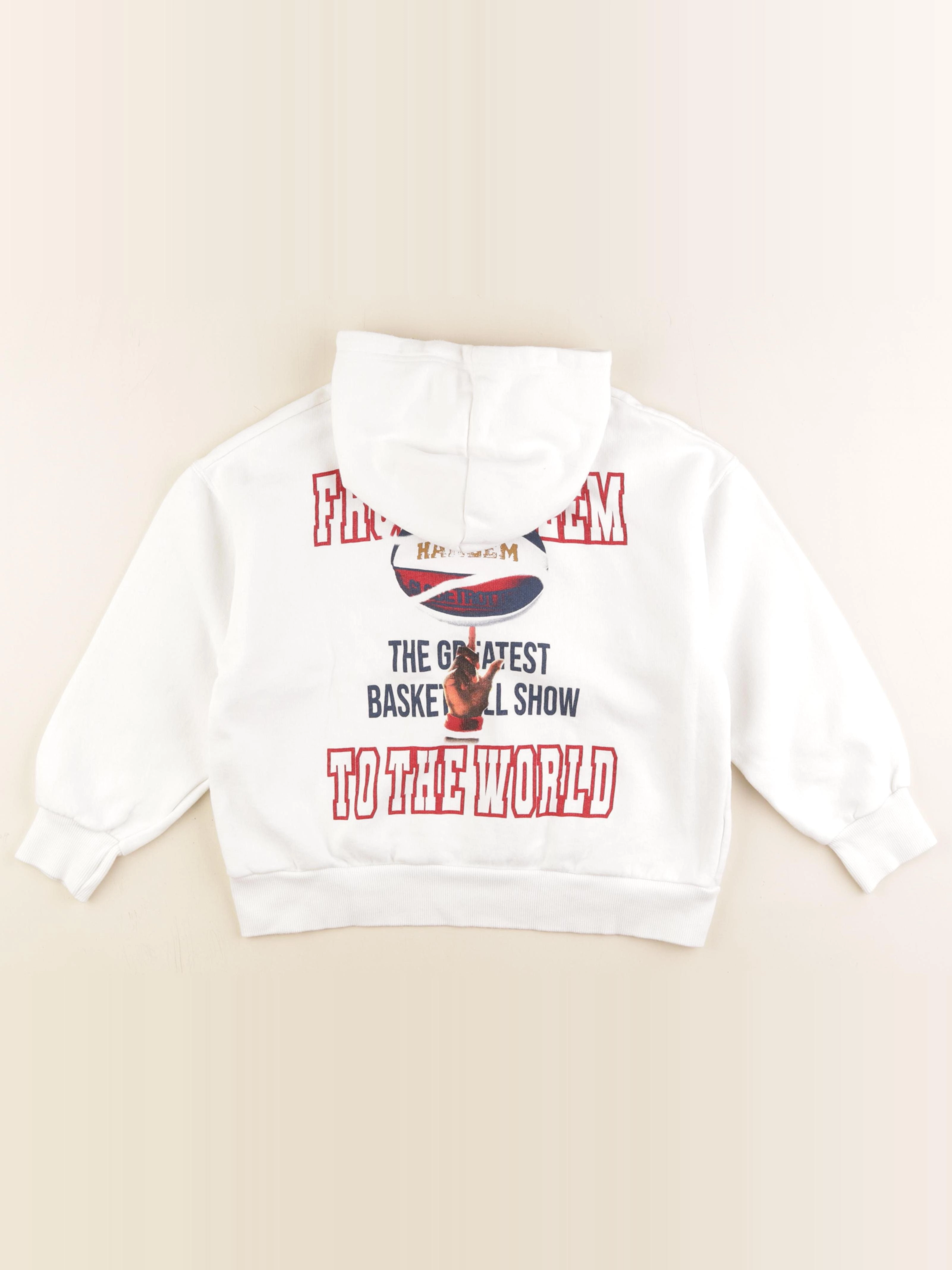 Zara - sweat imprimé au dos blanc - 9/10 ans