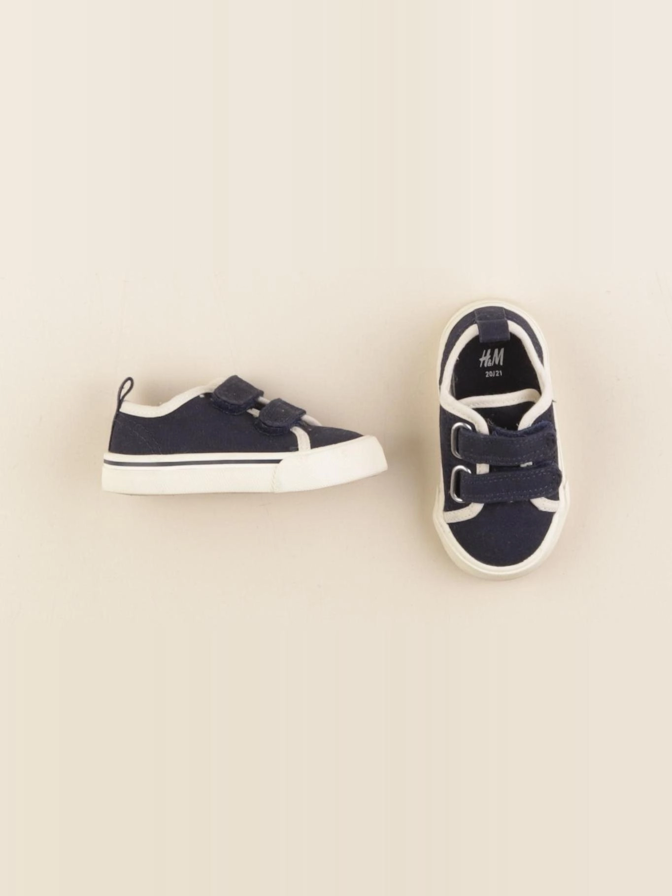 H&M - tennis à scratch/ lacets bleu - pointure 20/21