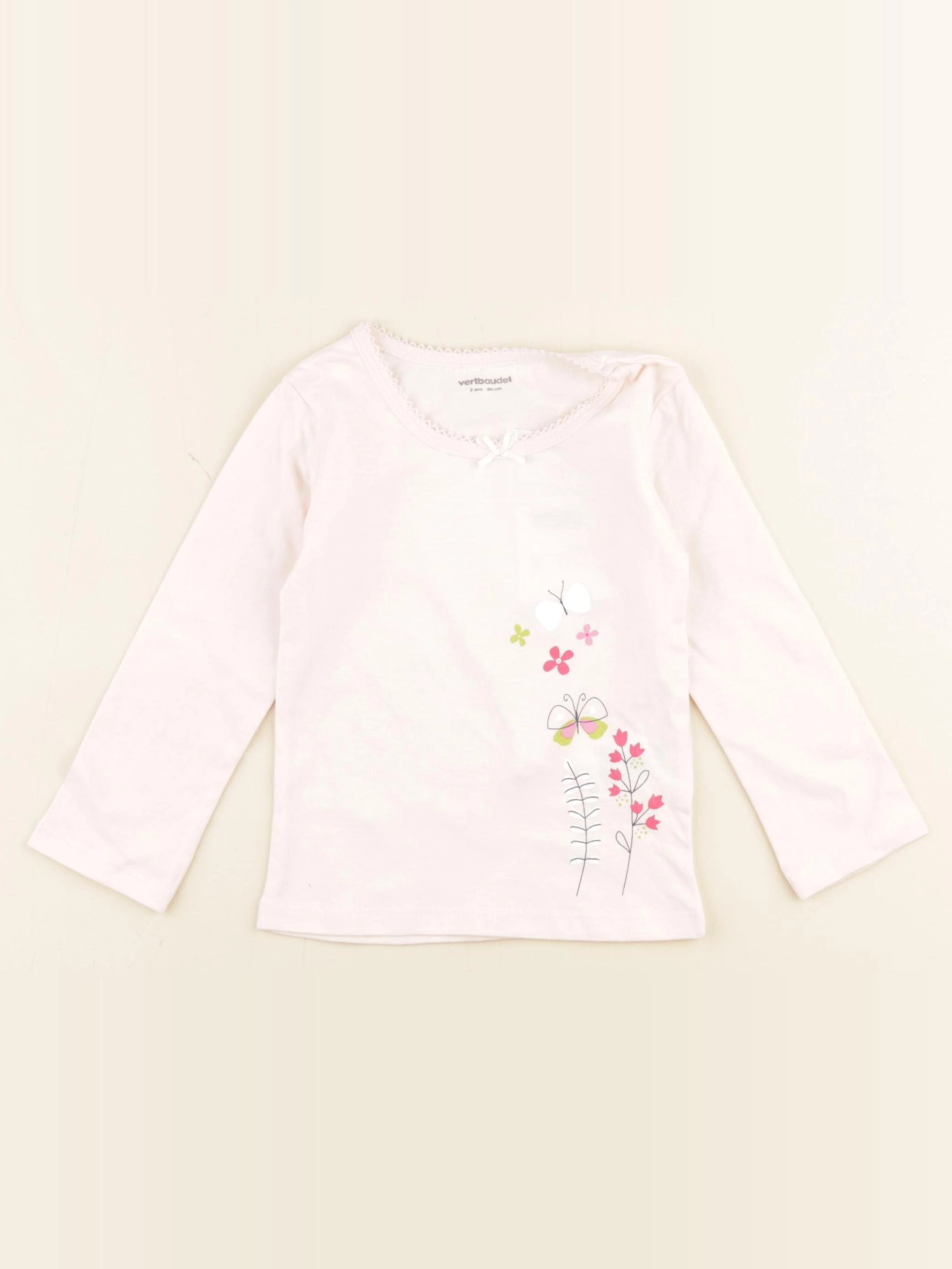 Vertbaudet - maillot de corps rose - 2 ans
