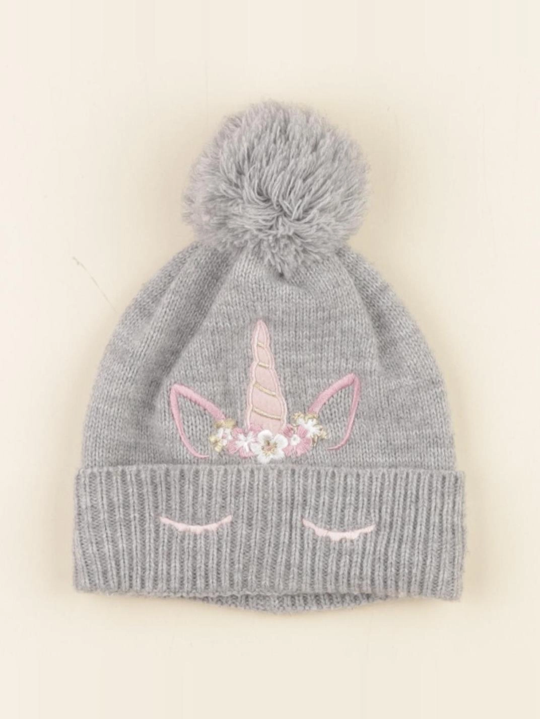 Vertbaudet - bonnet gris, rose, or - 2/3 ans