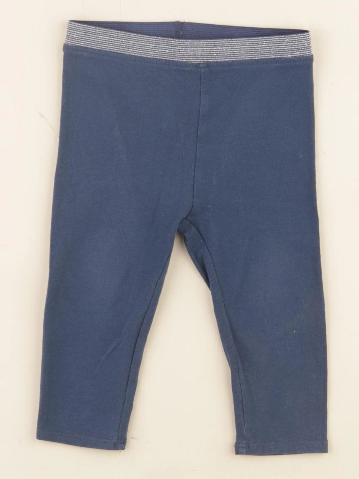 Vertbaudet - legging bleu, argent - 12 mois