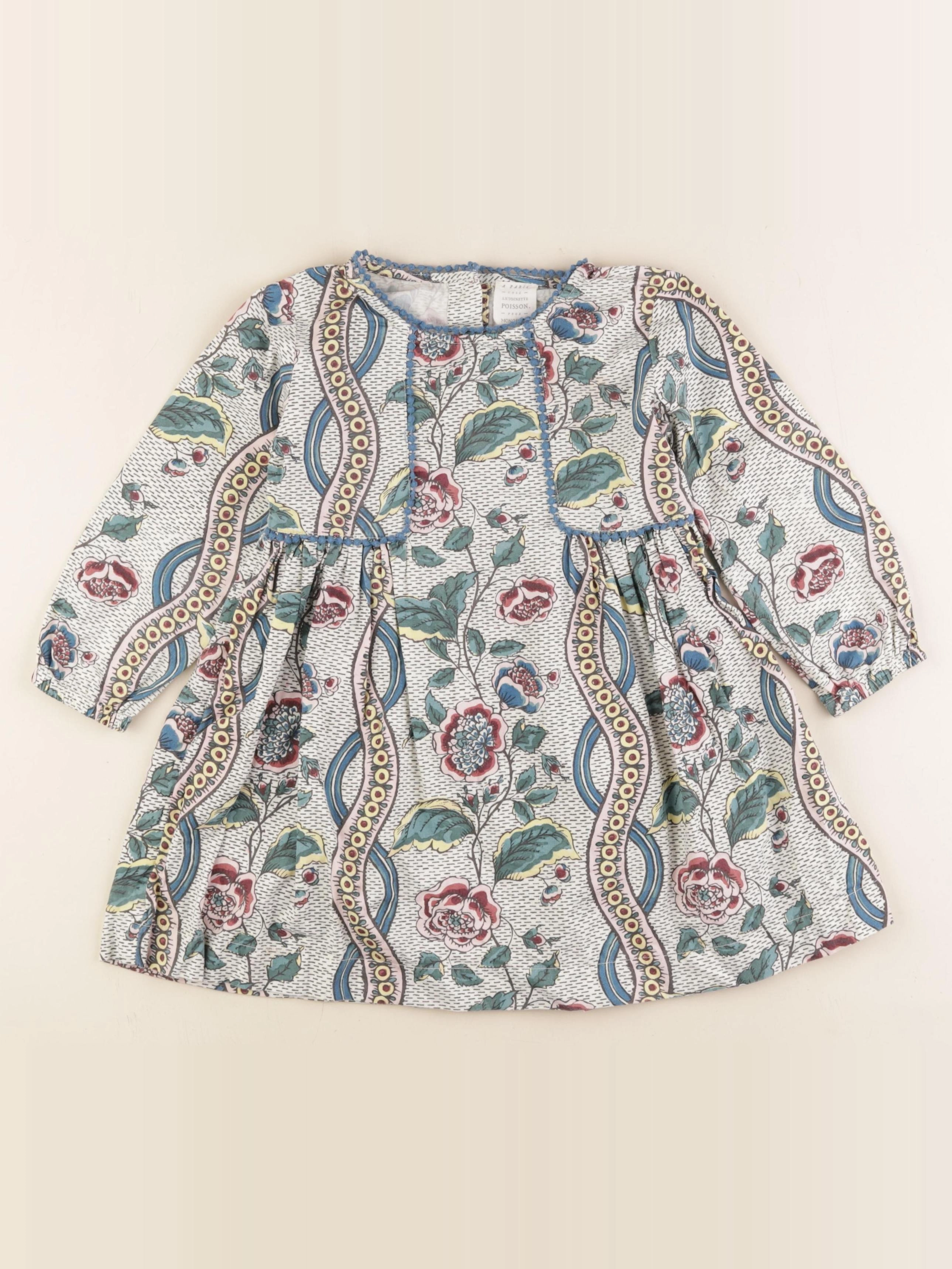 Monoprix - robe bleu - 3/4 ans