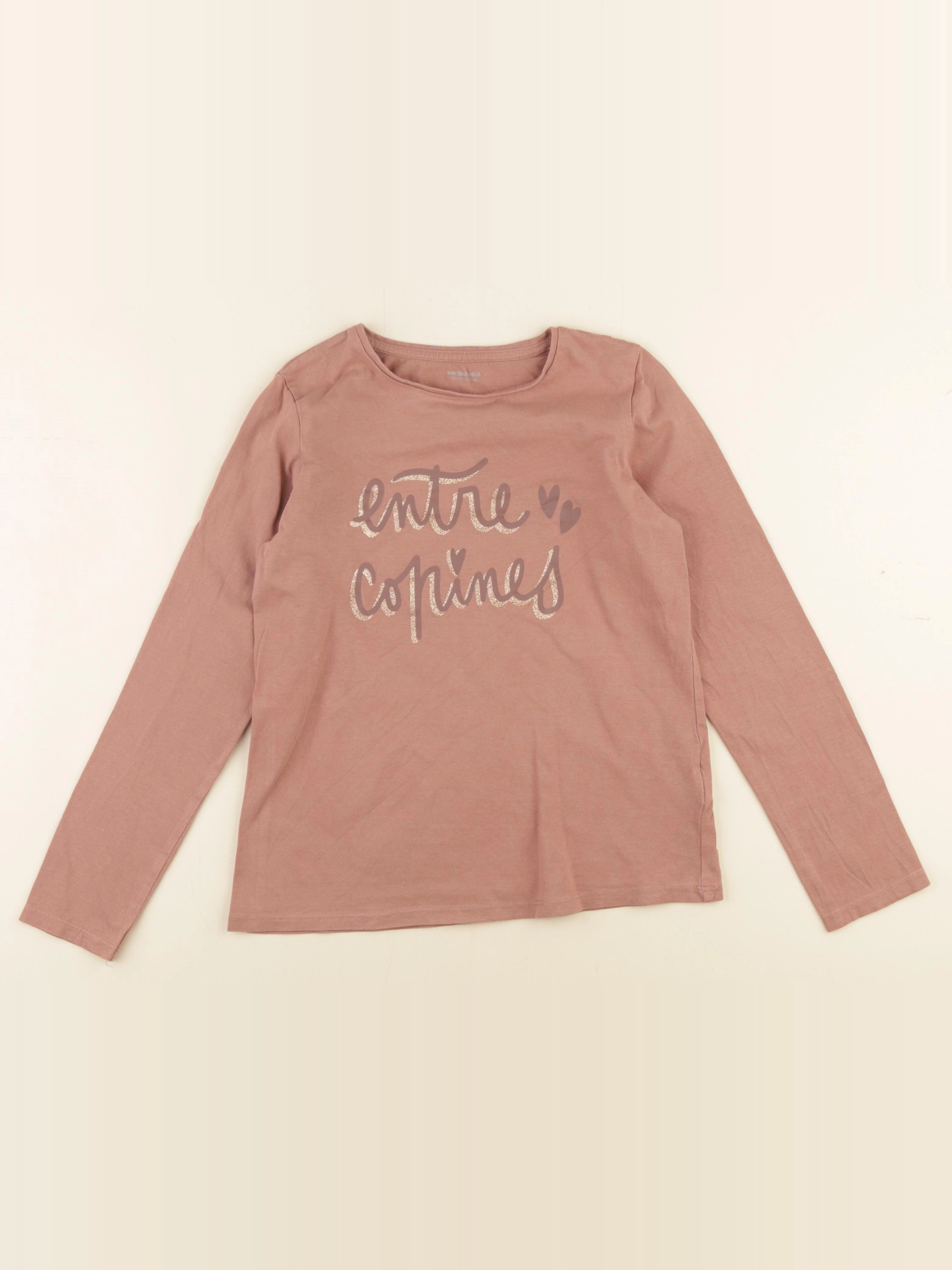 Vertbaudet - tee-shirt rose, or - 10 ans