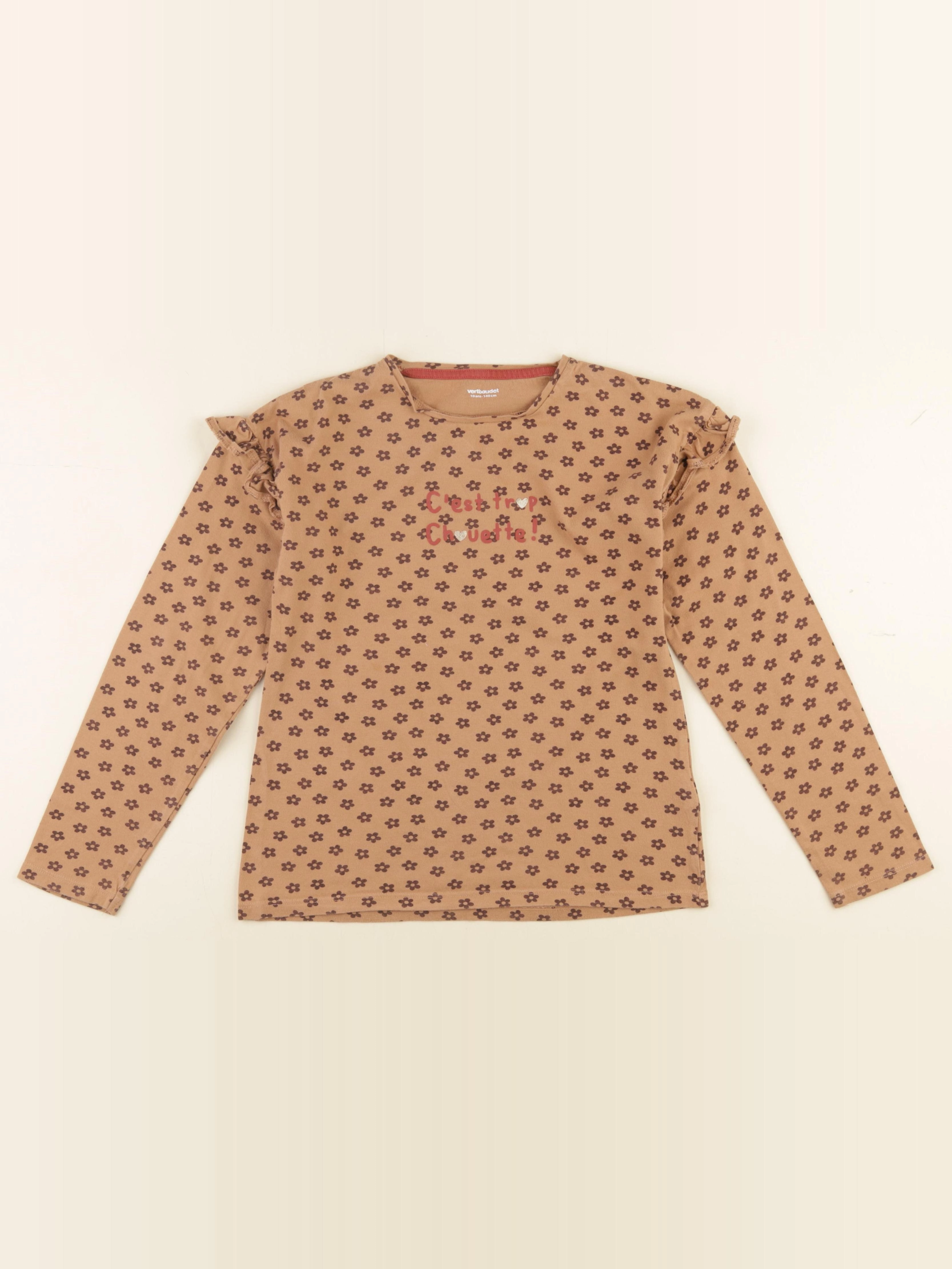 Vertbaudet - tee-shirt marron - 10 ans
