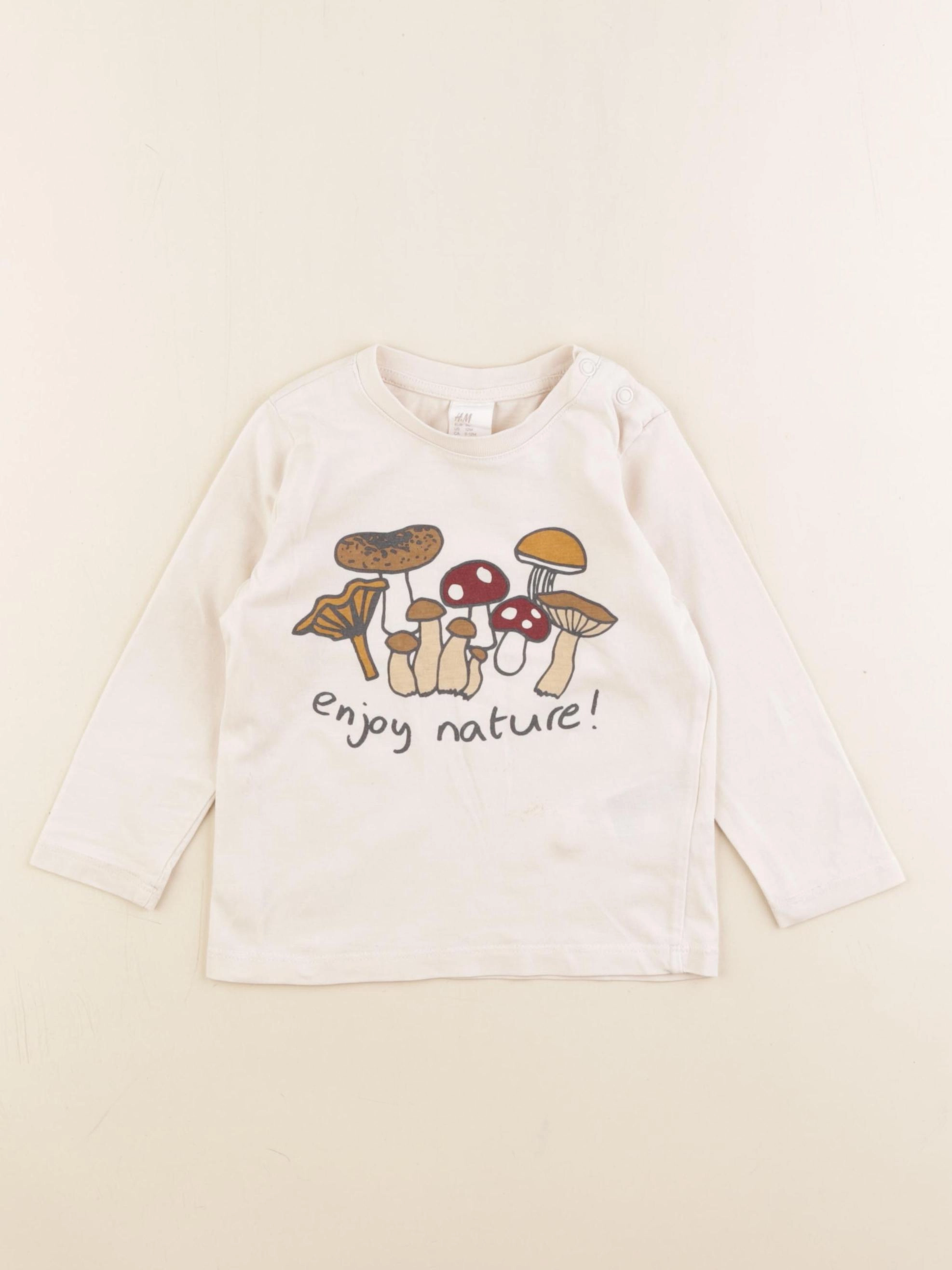 H&M - tee-shirt beige - 12 mois