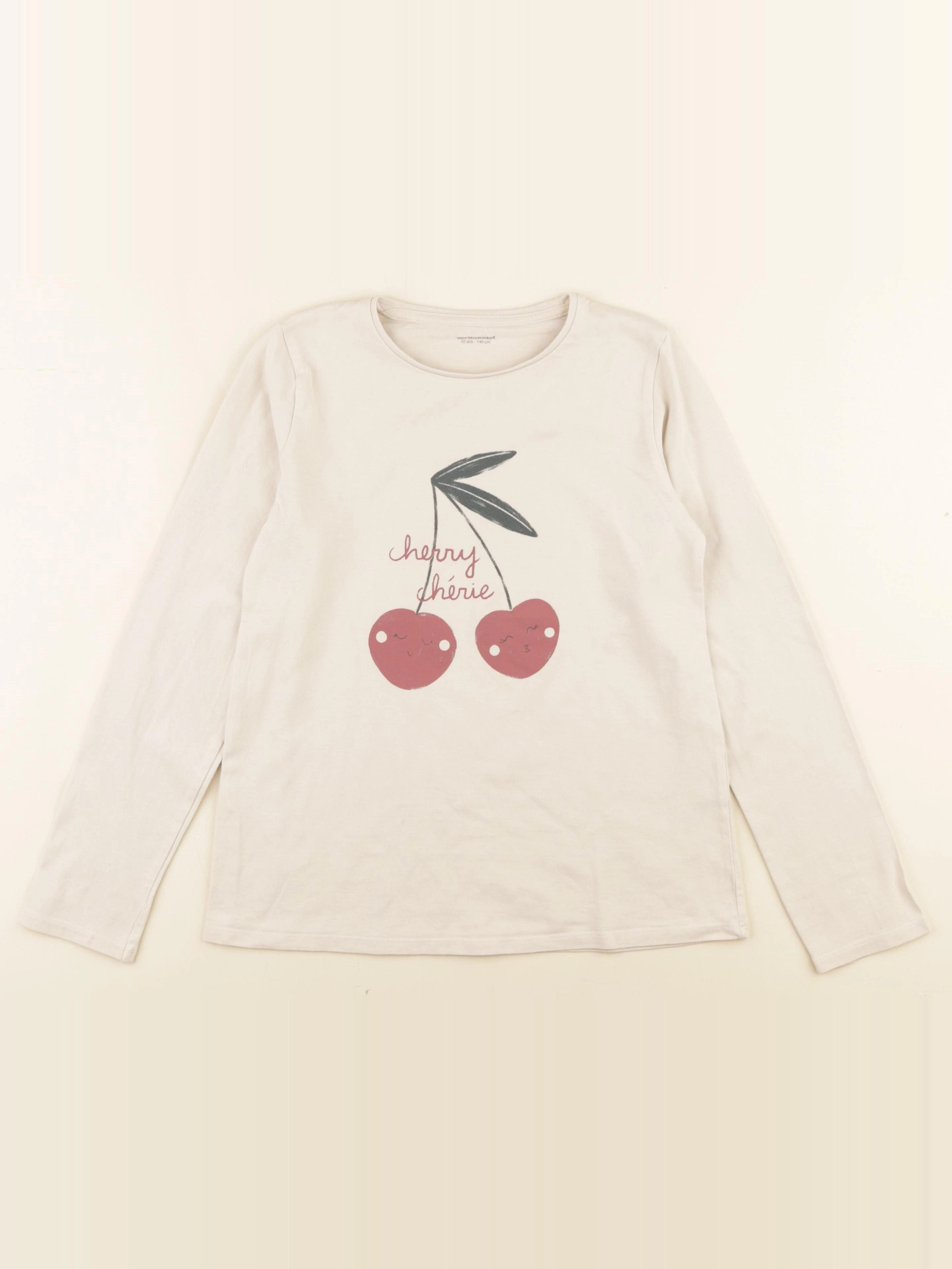 Vertbaudet - tee-shirt beige - 10 ans