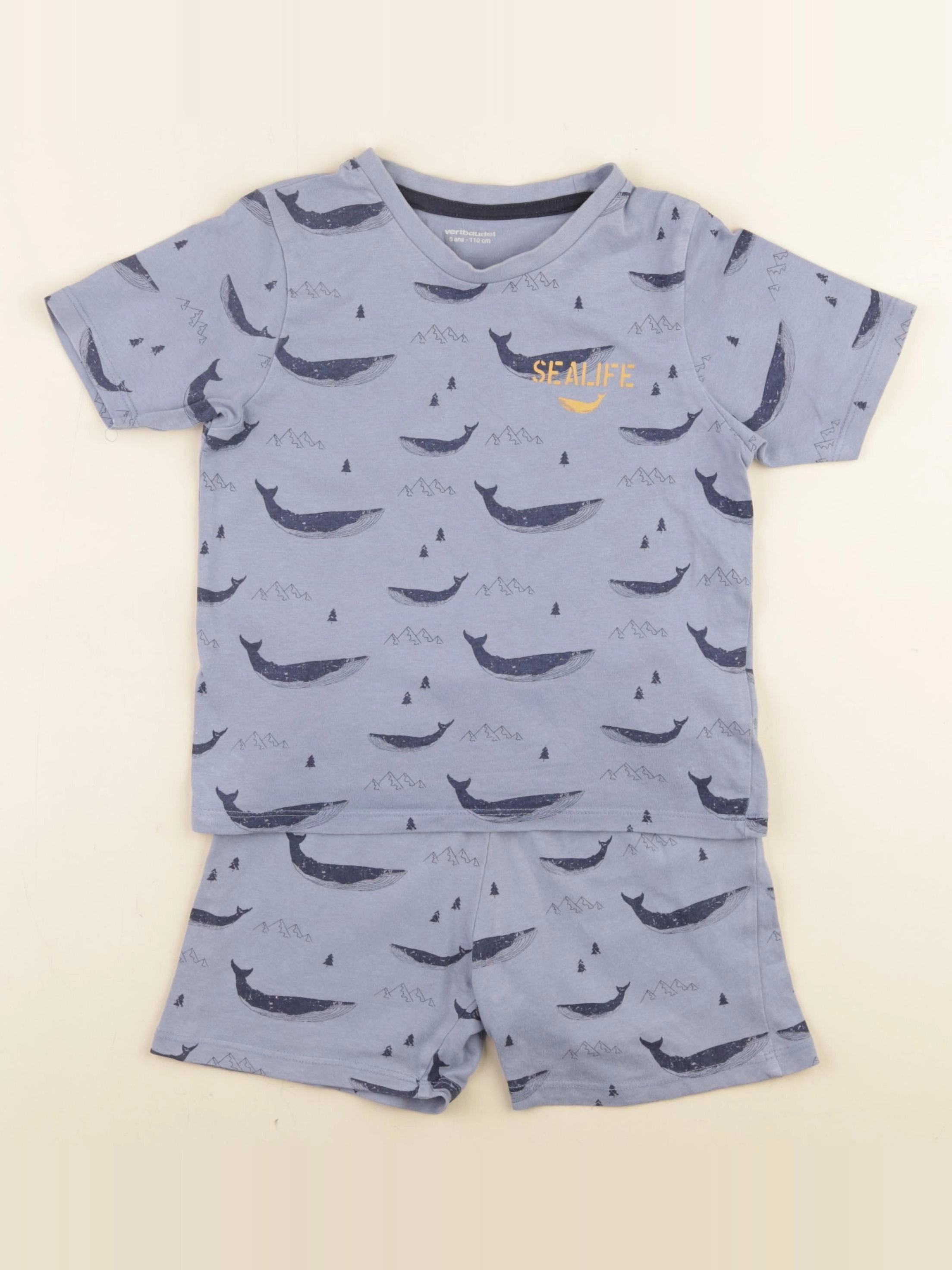 Vertbaudet - pyjama coton bleu - 5 ans