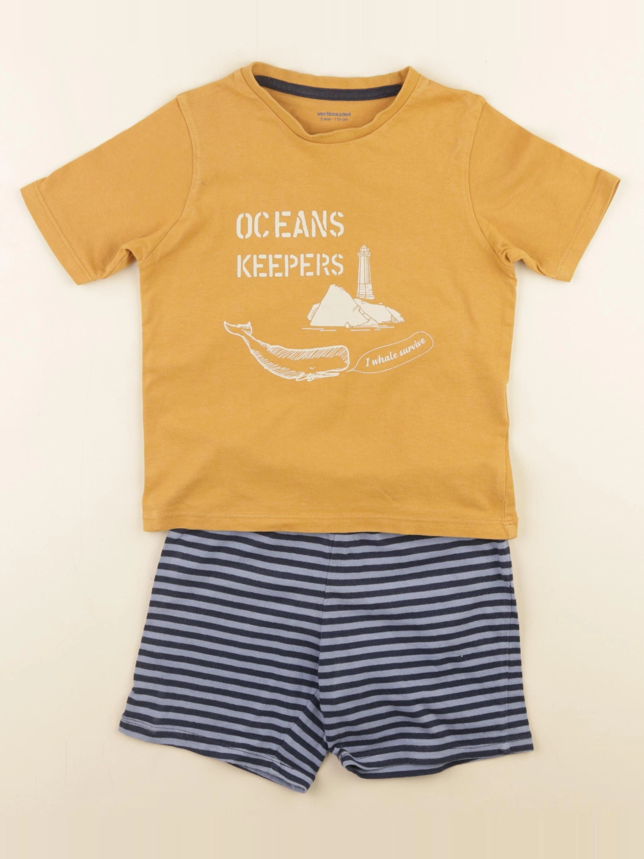 Vertbaudet - pyjama coton jaune - 5 ans