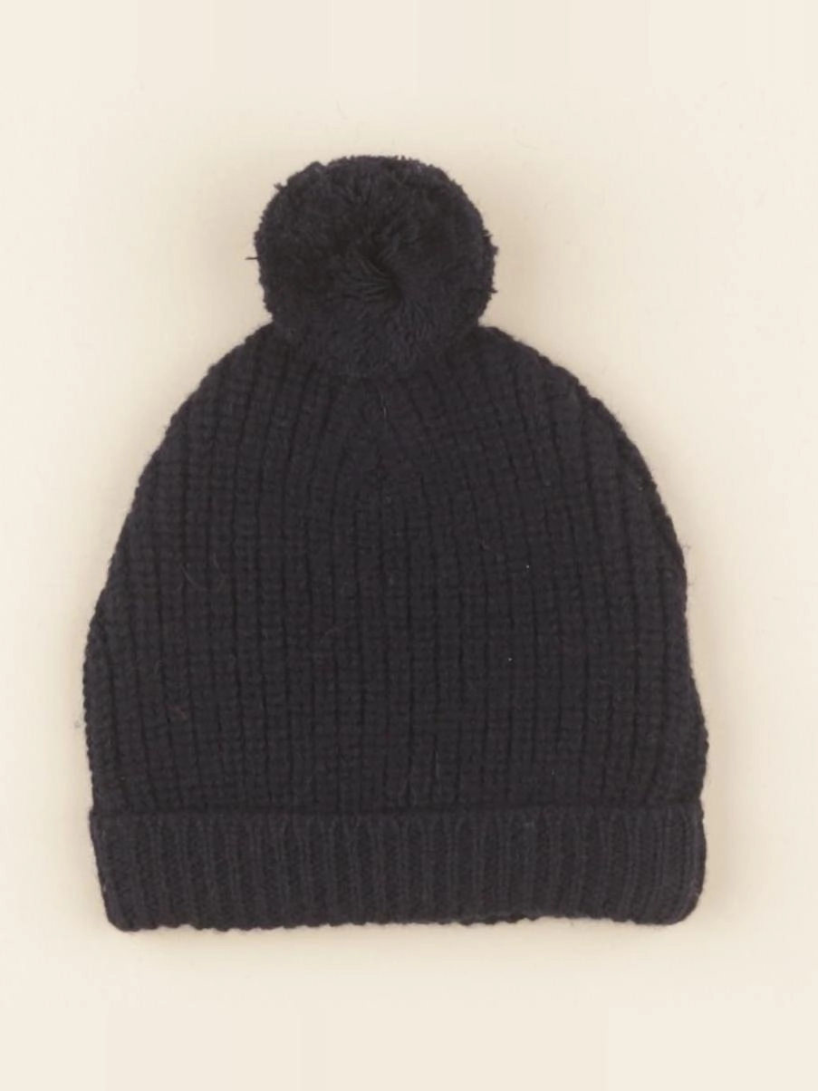 Lililotte - bonnet Basile tricot bleu marine - 2 ans