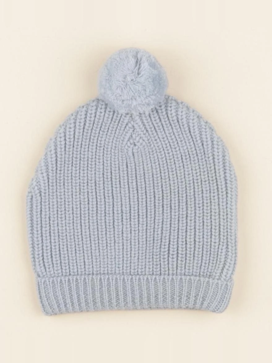 Lililotte - bonnet Basile tricot bleu chiné - 2 ans