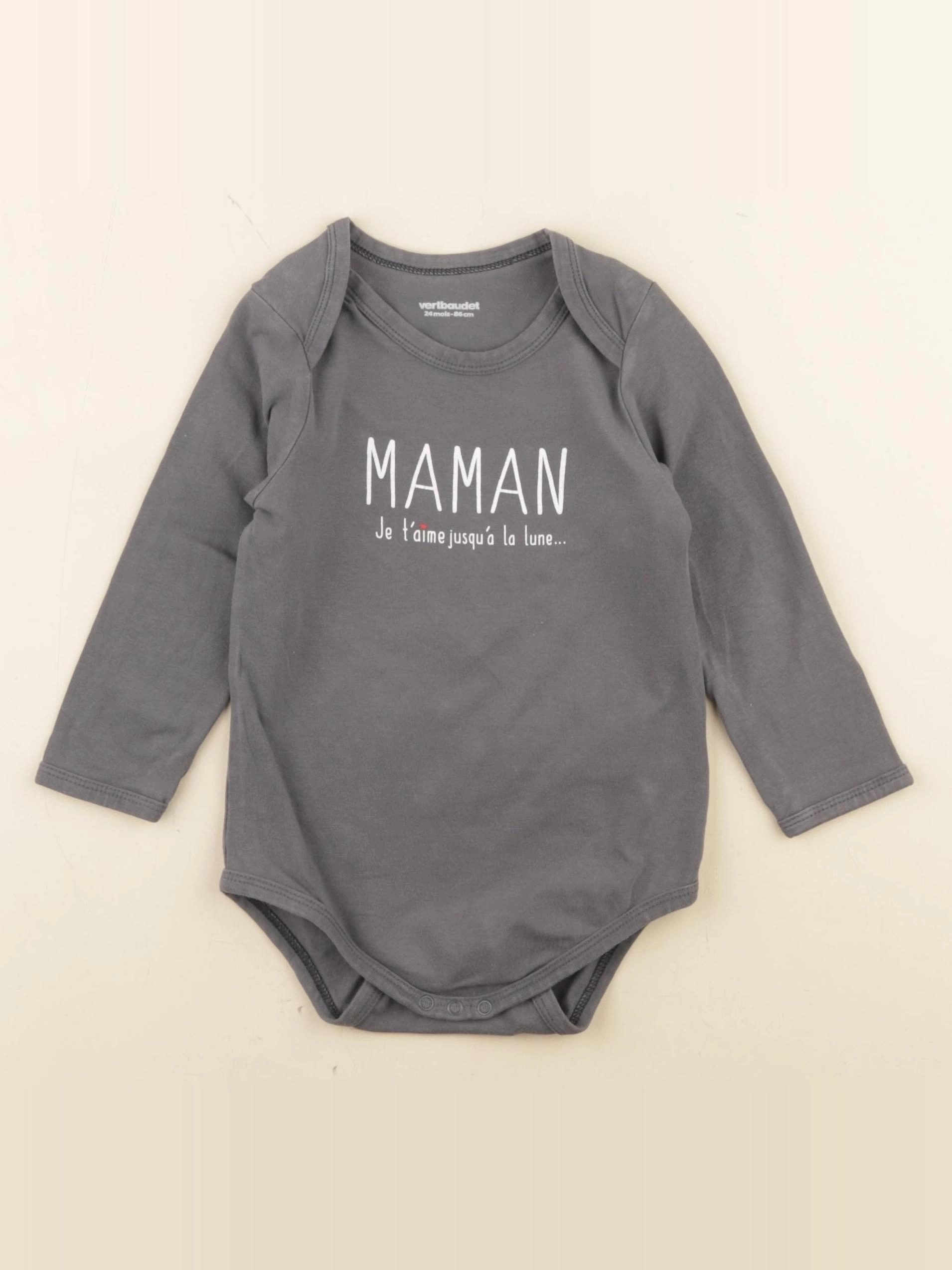 Vertbaudet - body gris - 24 mois