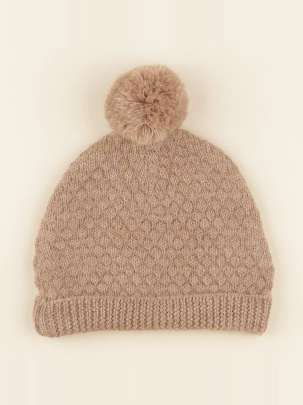 Lililotte - bonnet Basile tricot beige chiné - 2 ans