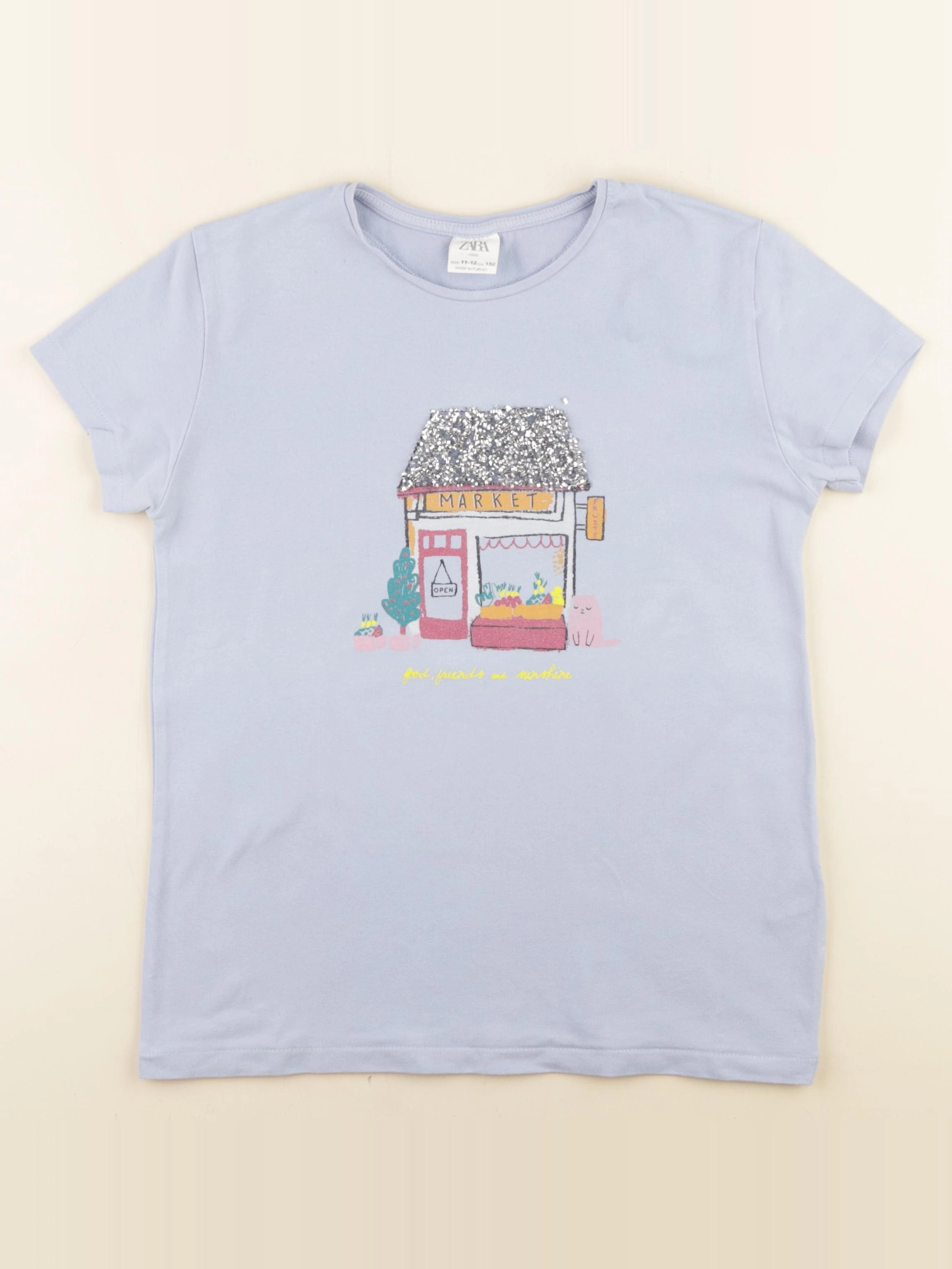 Zara - tee-shirt bleu - 11/12 ans