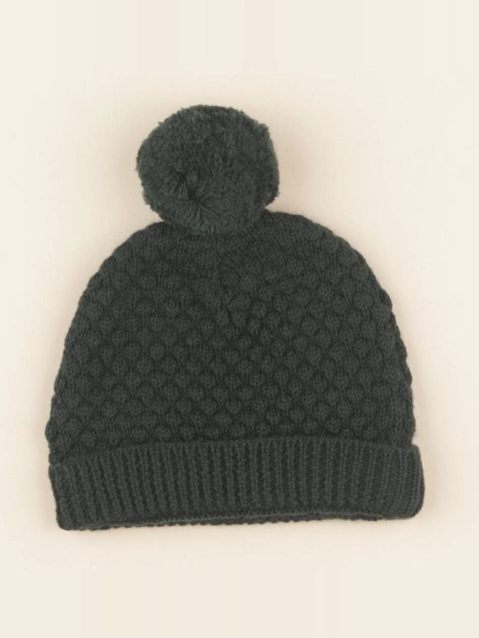 Lililotte - bonnet Basile tricot vert sapin - 2 ans