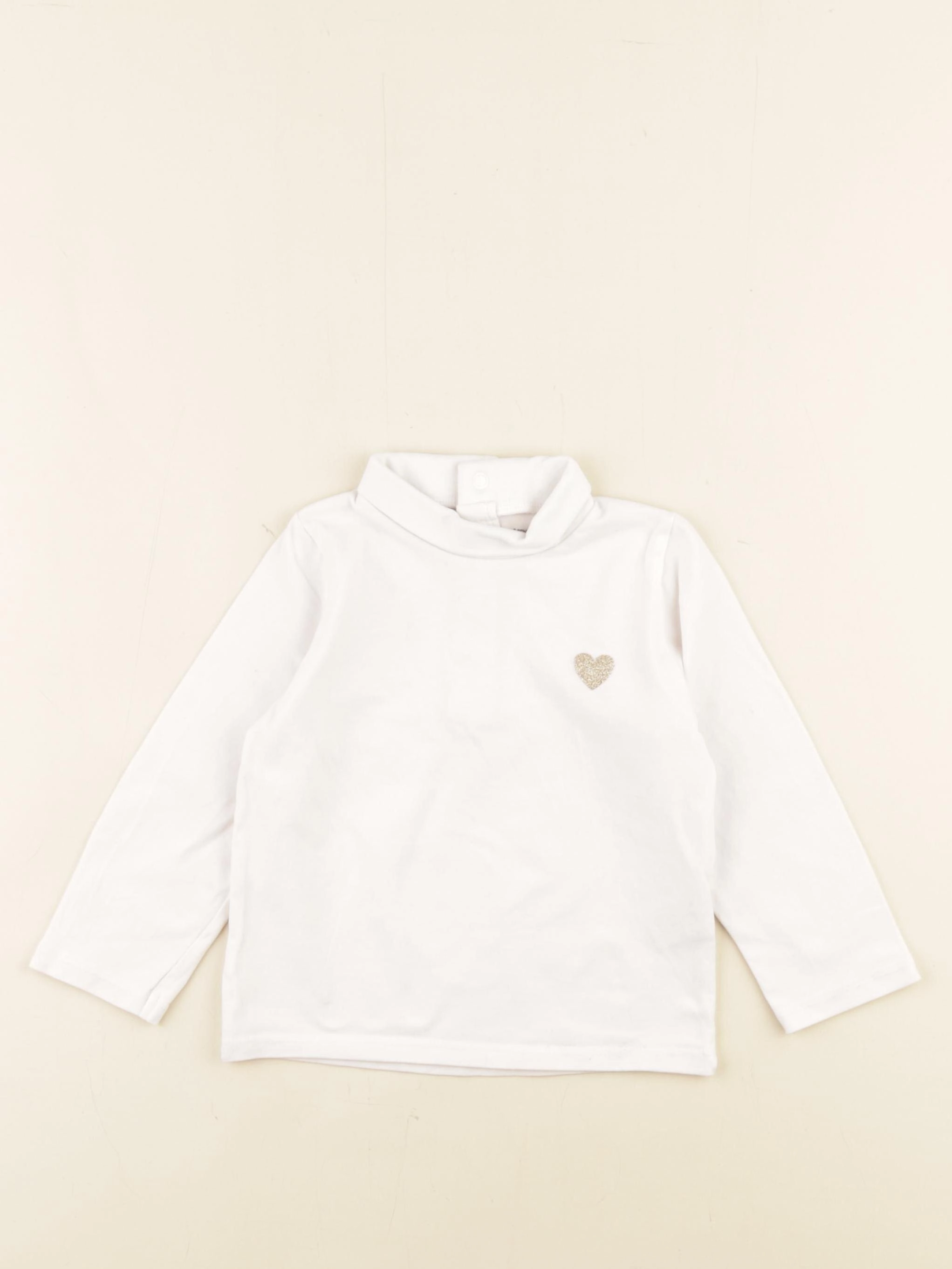 Vertbaudet - sous-pull blanc - 18 mois