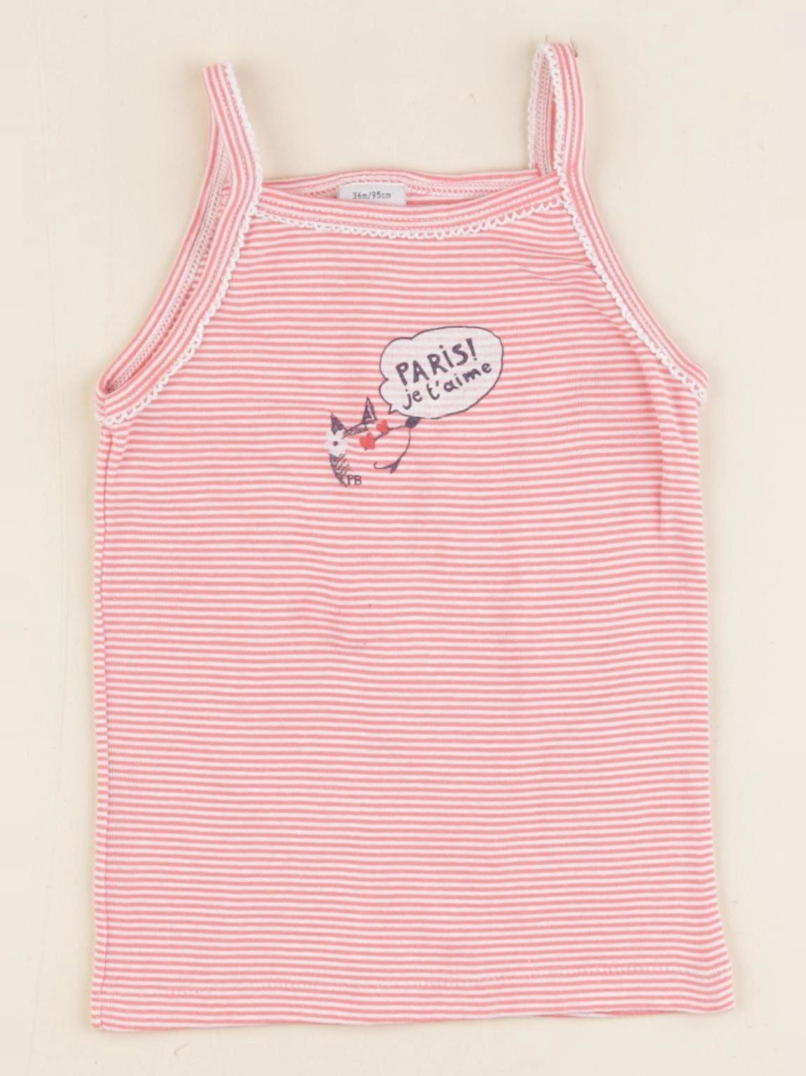 Petit Bateau - maillot de corps rose - 36 mois