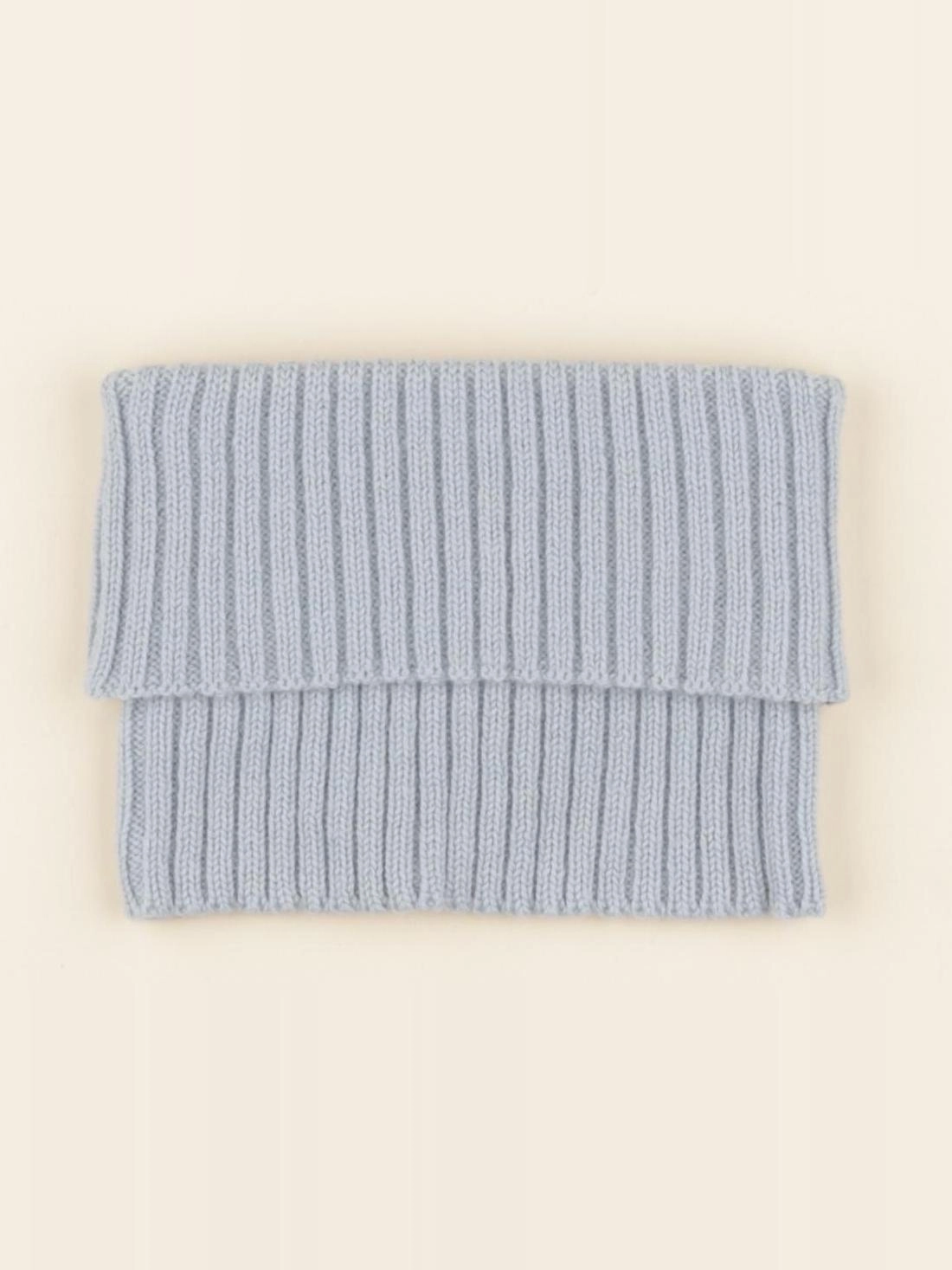 Lililotte - tour de cou Gaston tricot bleu chiné - 2 ans