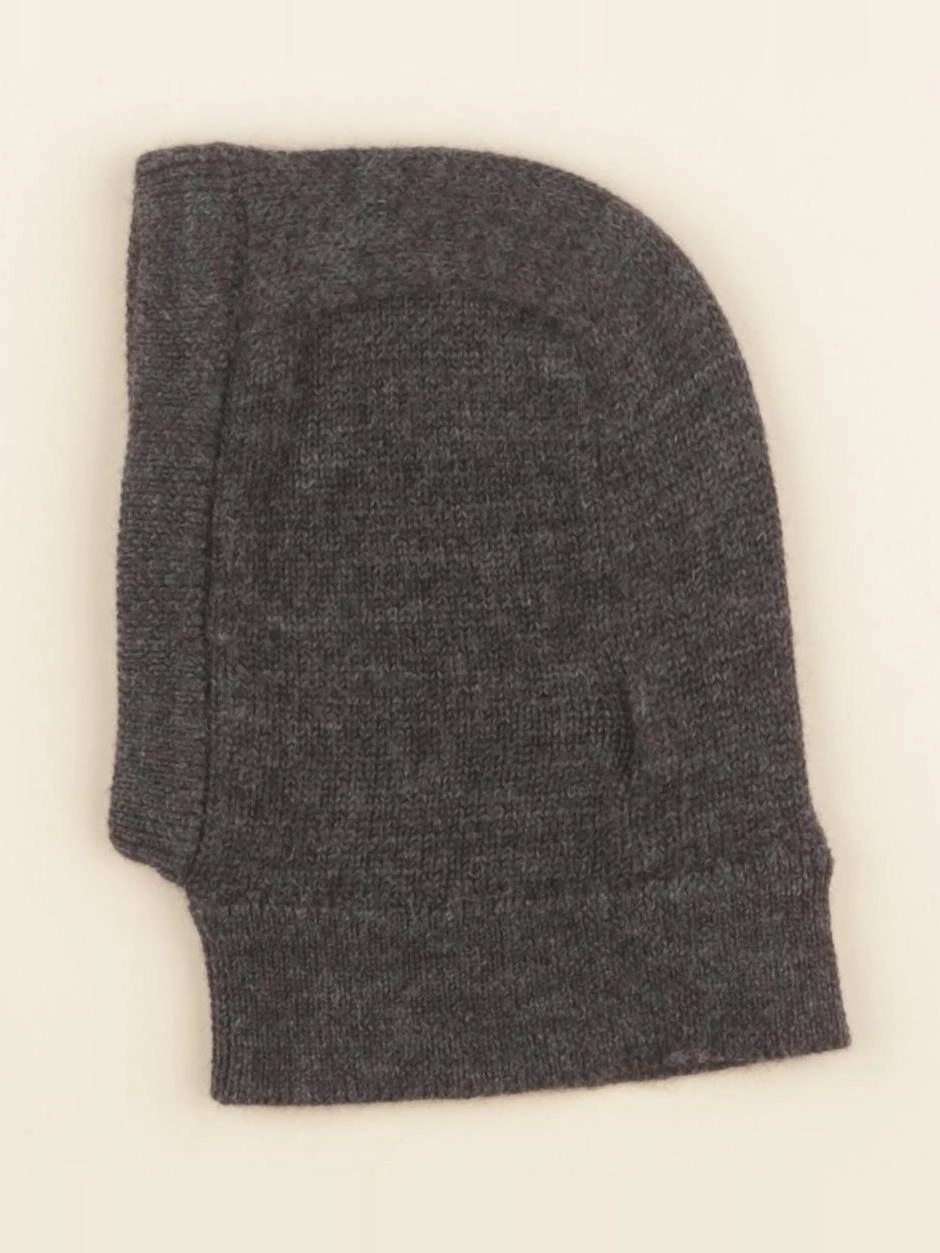 Lililotte - cagoule Eliott tricot gris chiné - 3/6 mois