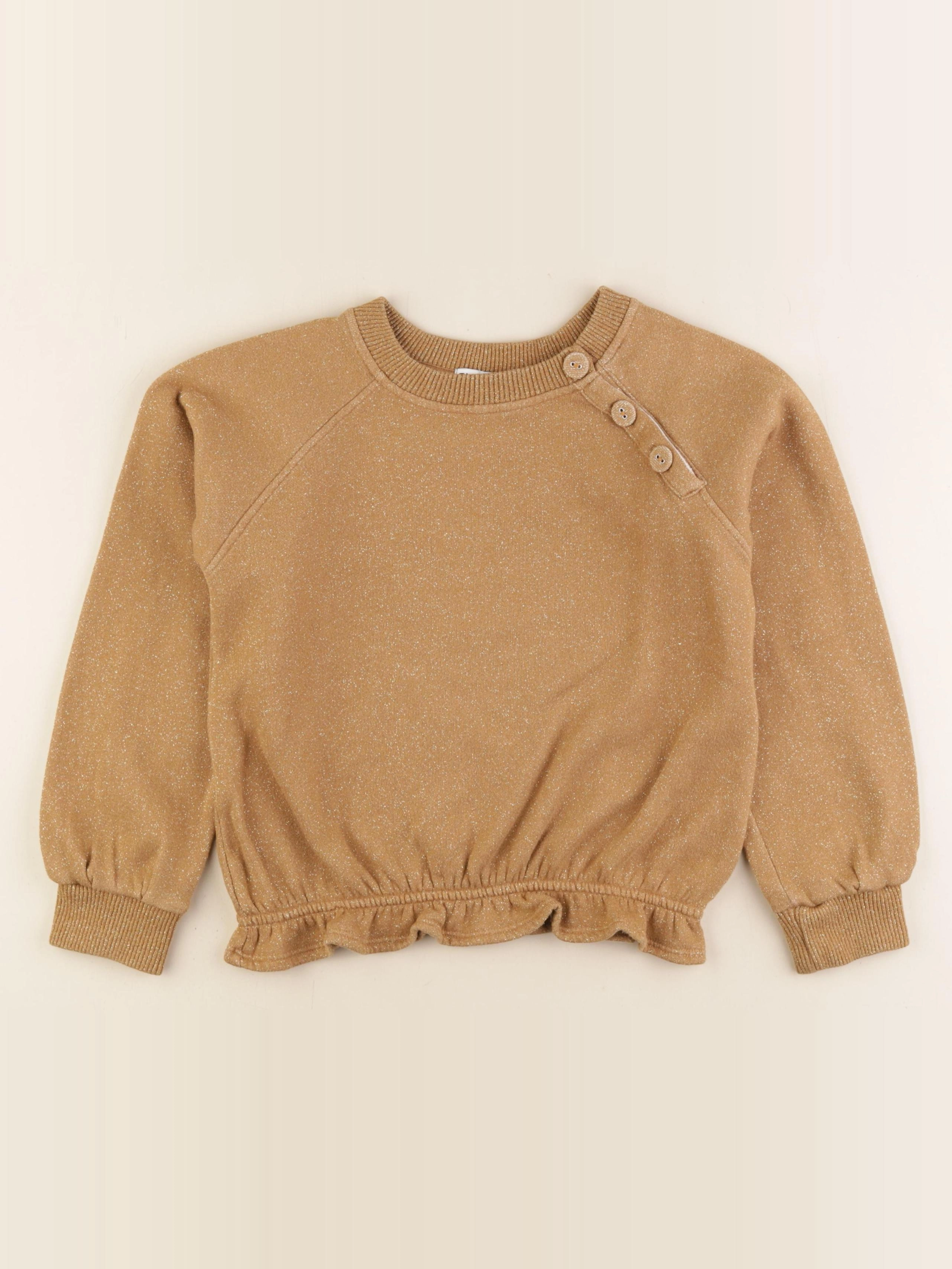 Emile et Ida - sweat marron, or - 8 ans