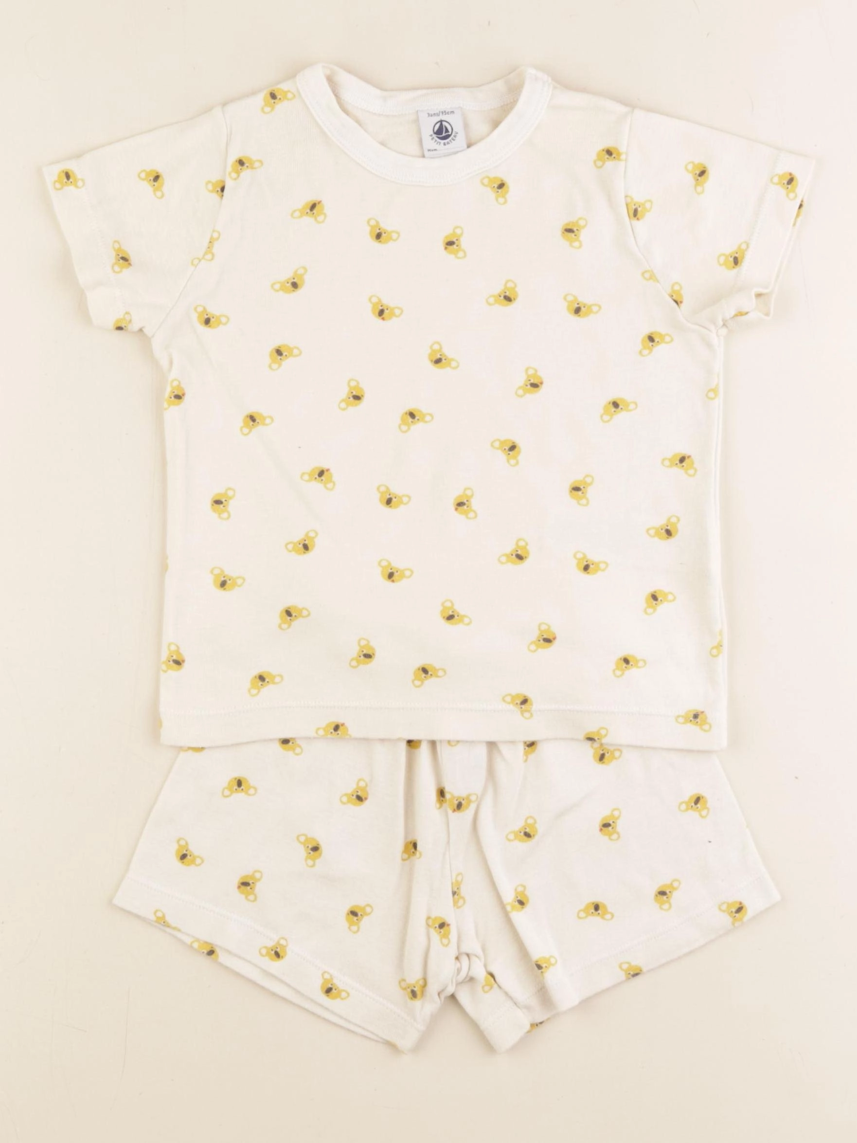 Petit Bateau - pyjama coton beige - 3 ans