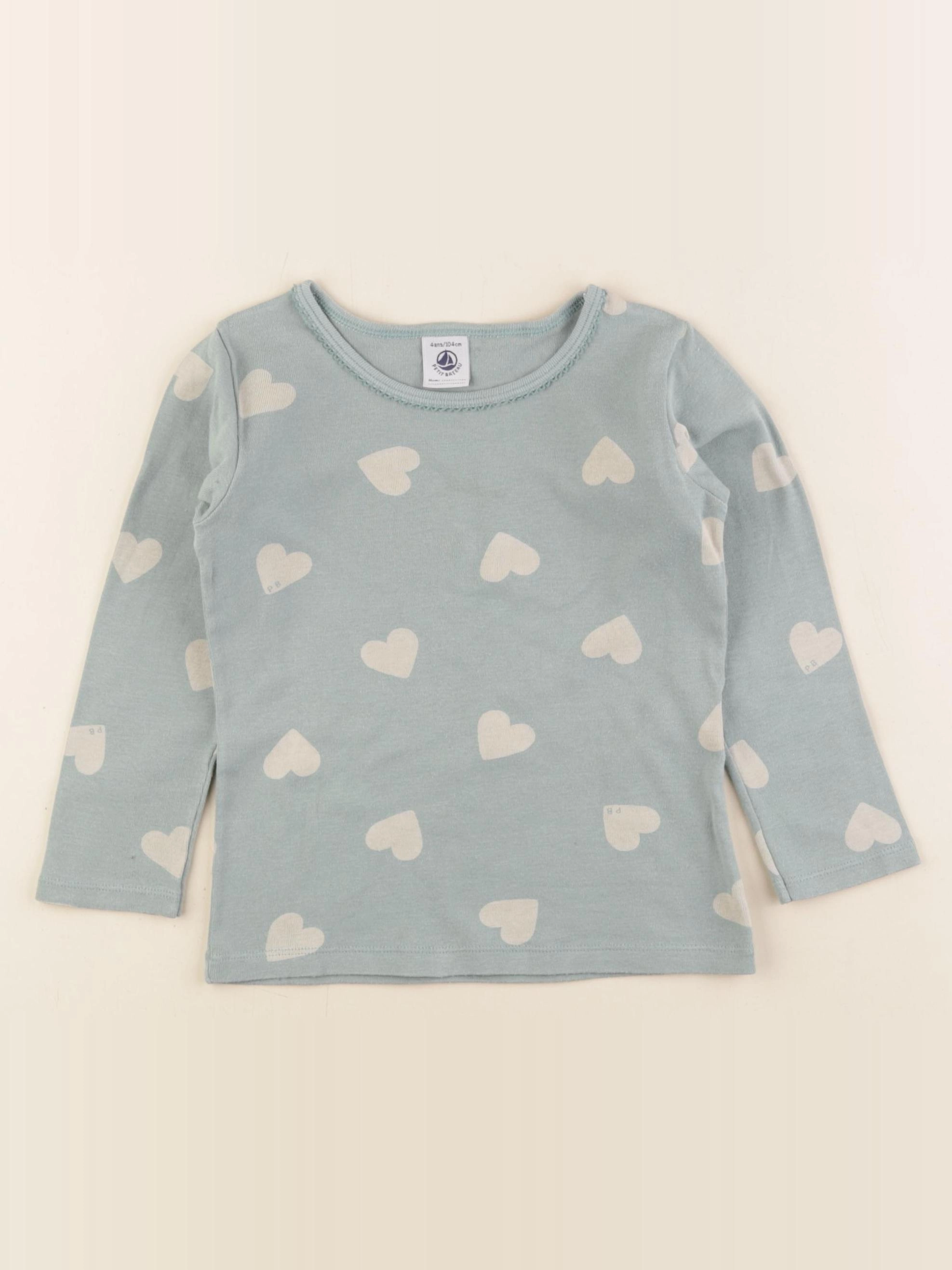 Petit Bateau - maillot de corps bleu - 4 ans