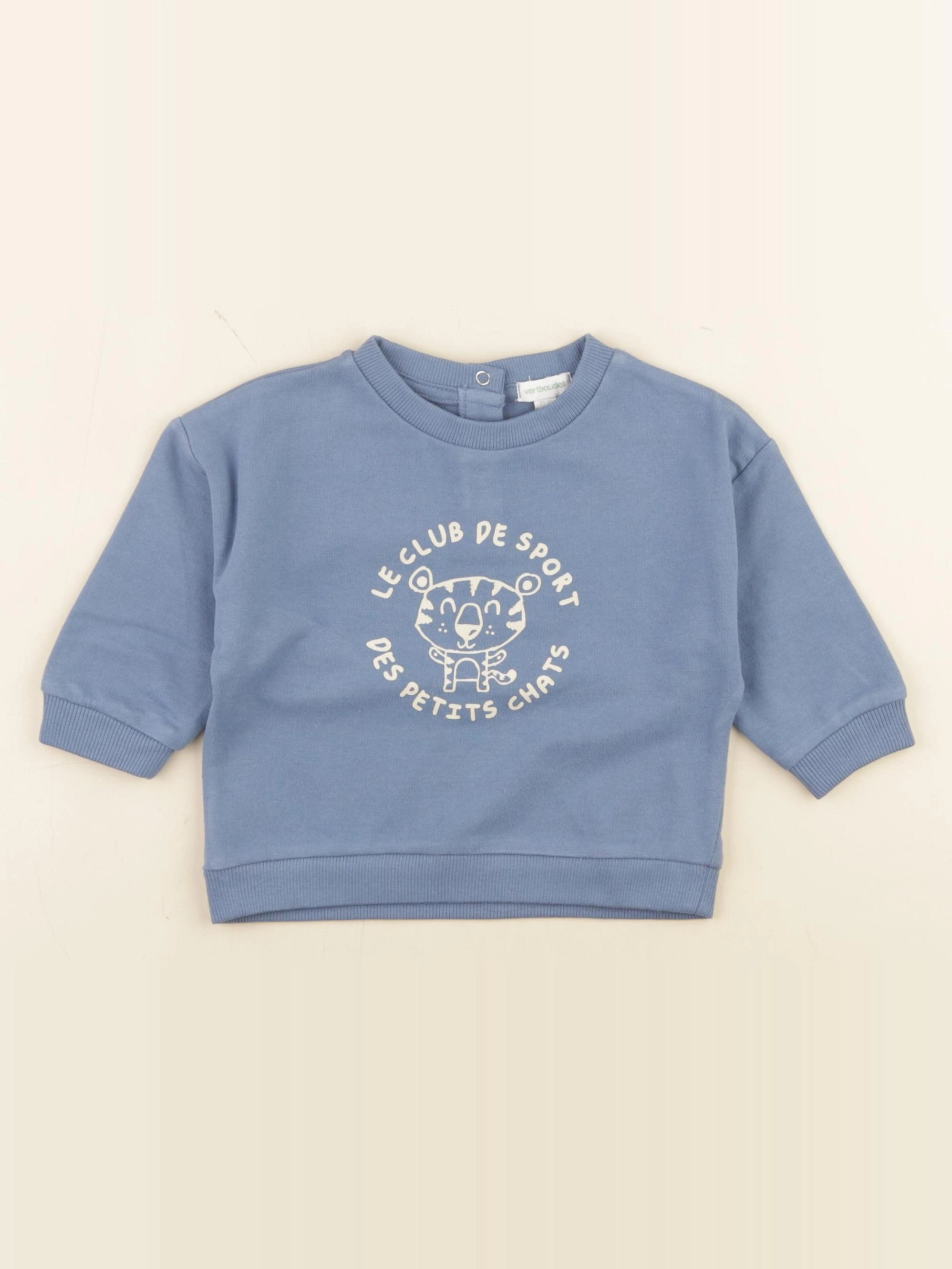 Vertbaudet - sweat bleu - 9 mois