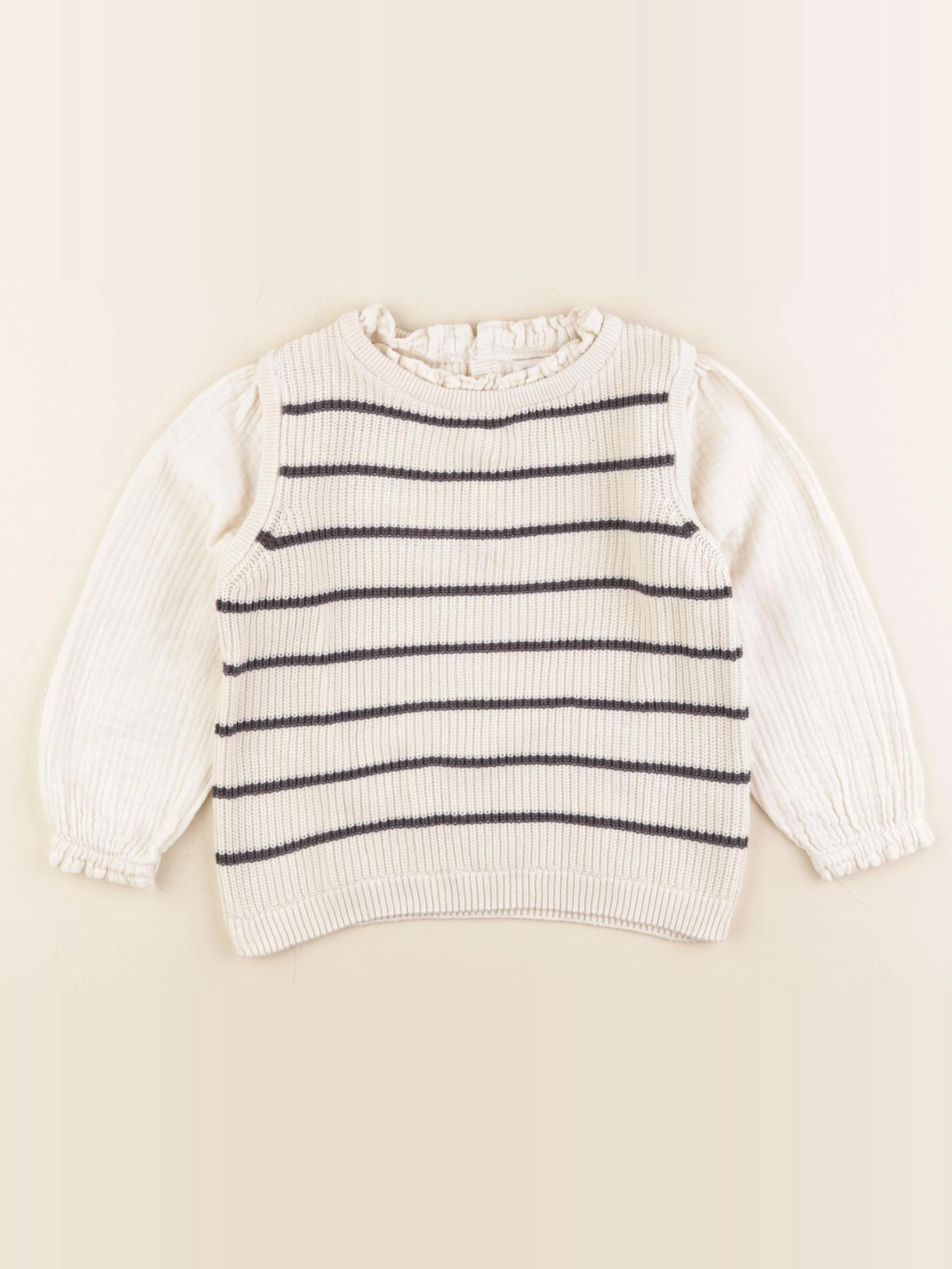 Vertbaudet - pull beige - 3 ans