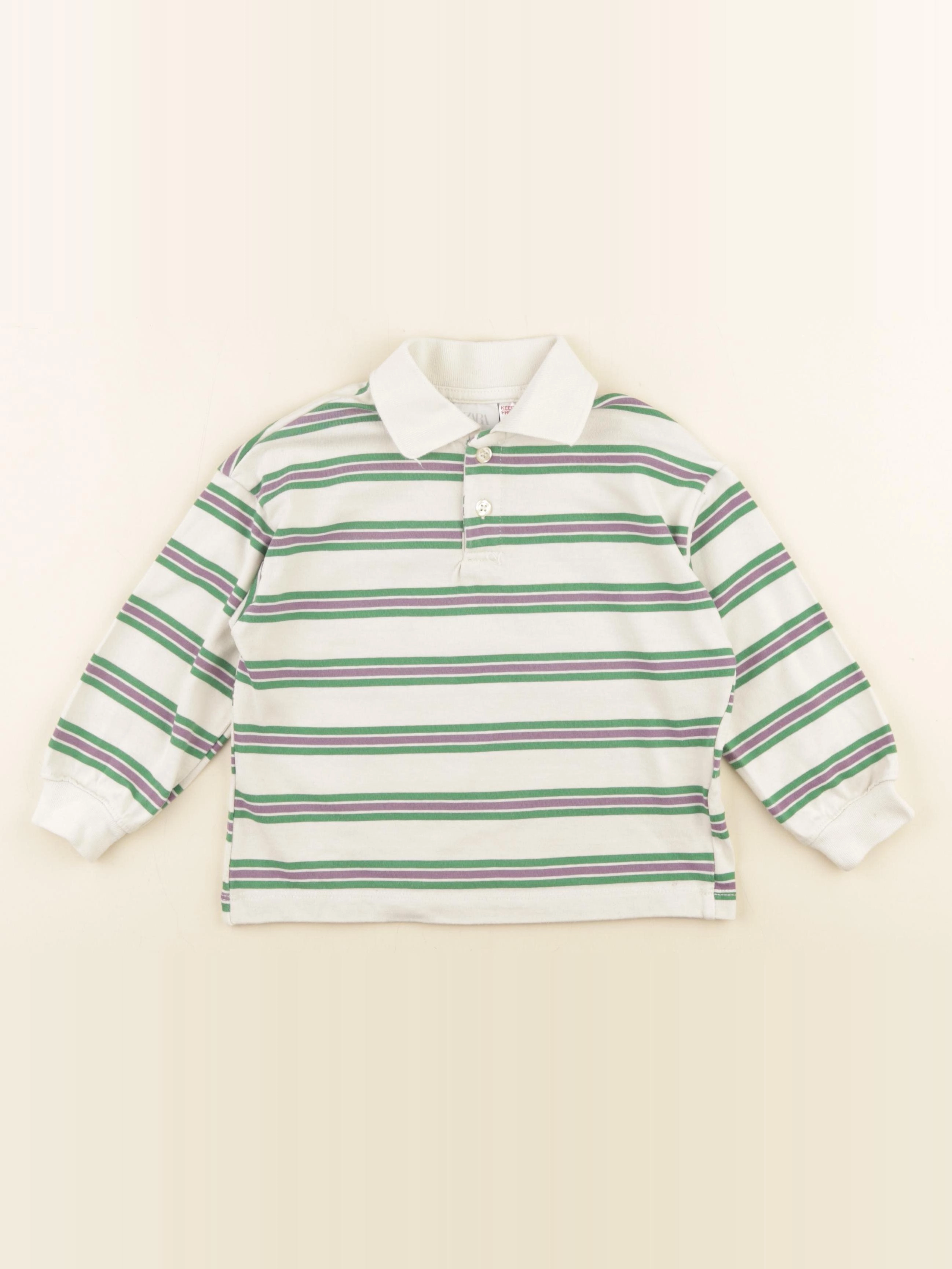 Zara - polo vert, beige - 3 ans