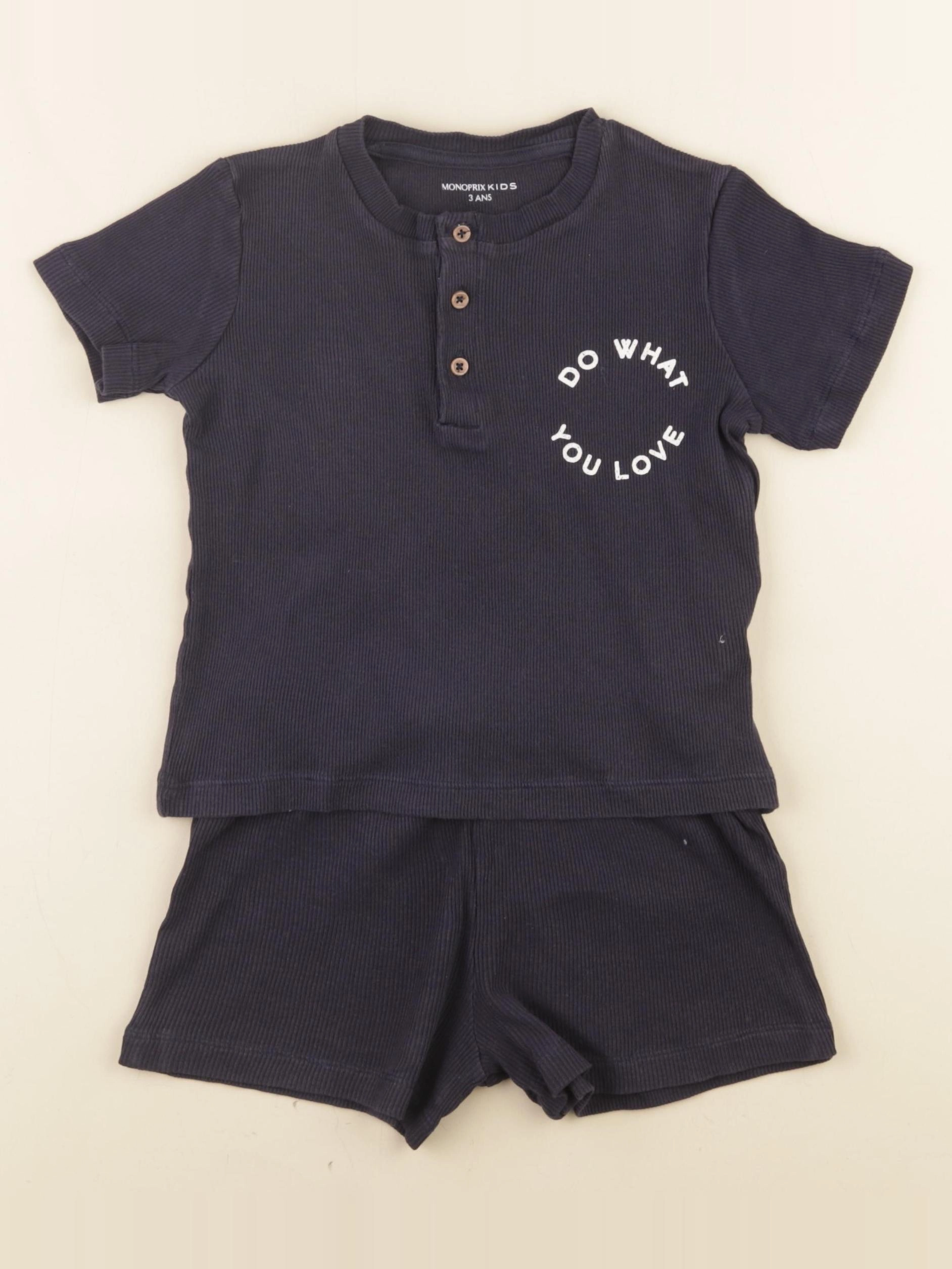 Monoprix - pyjama coton bleu - 3 ans