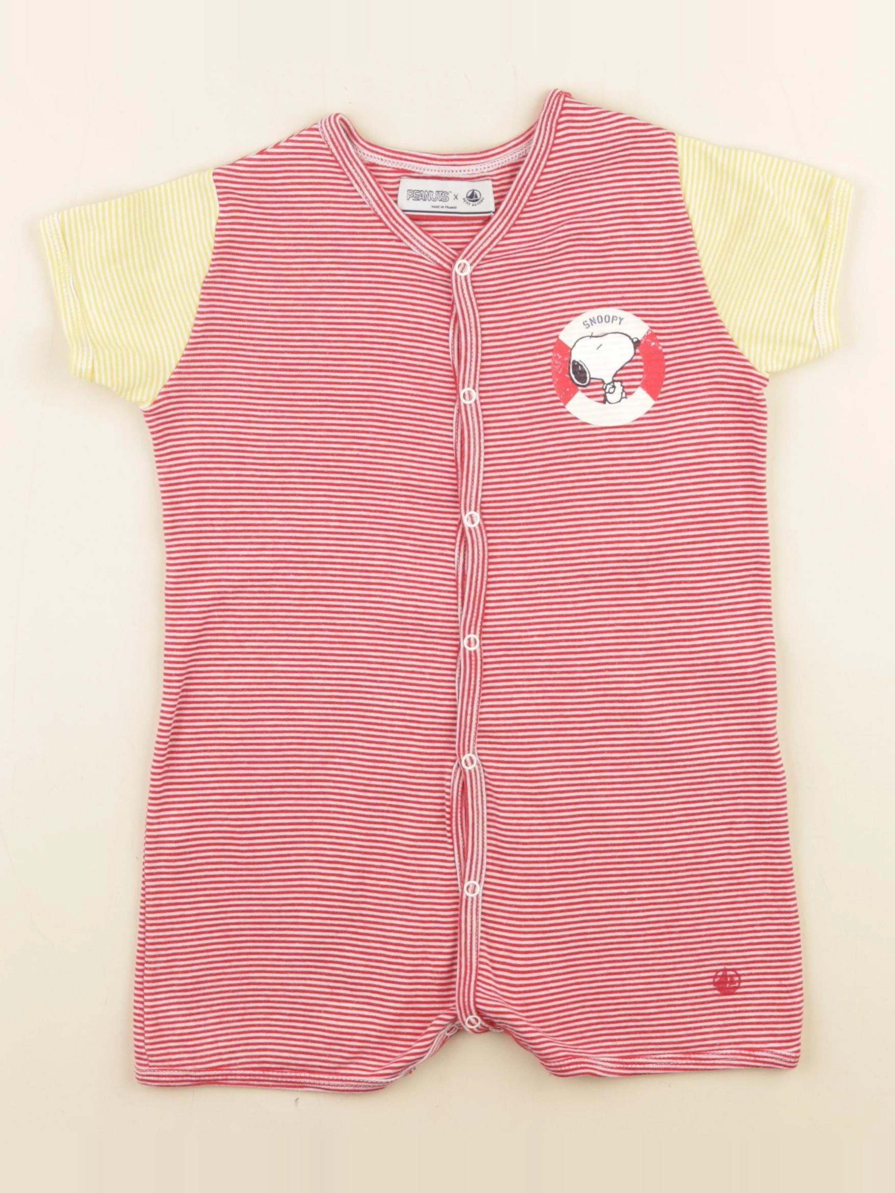 Petit Bateau - pyjama coton rouge - 24 mois