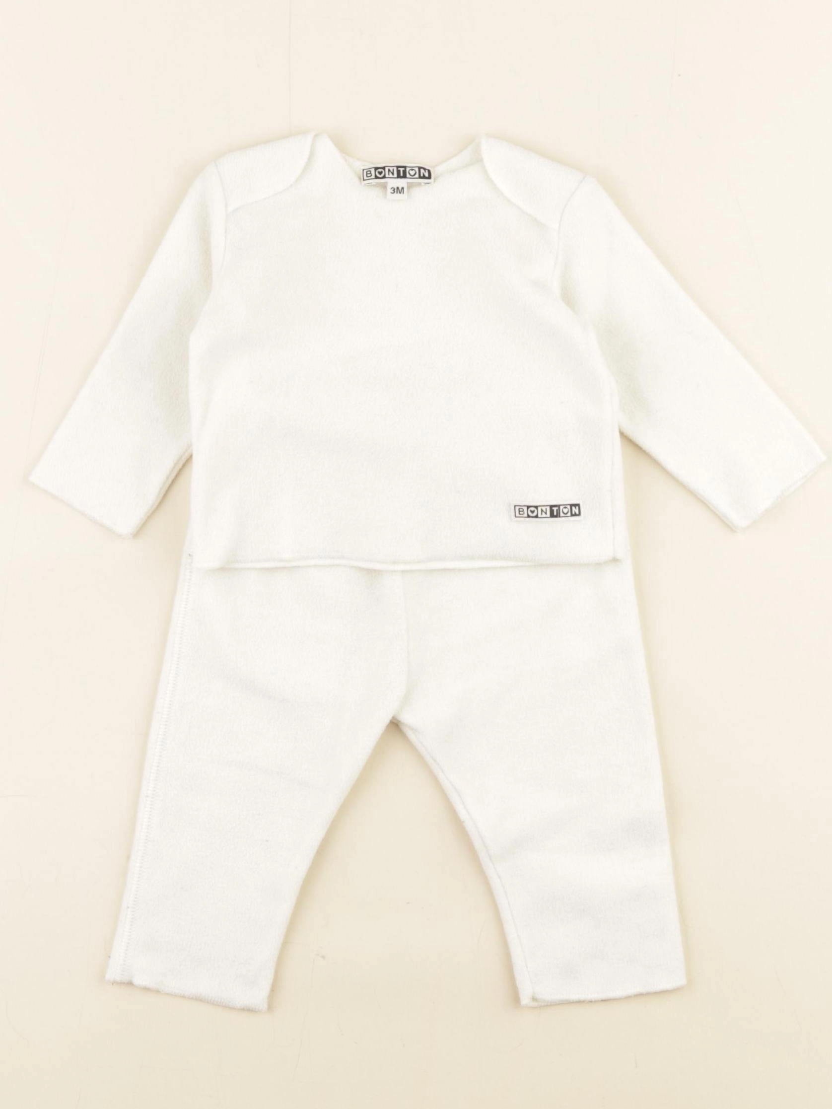 Bonton - ensemble blanc - 3 mois