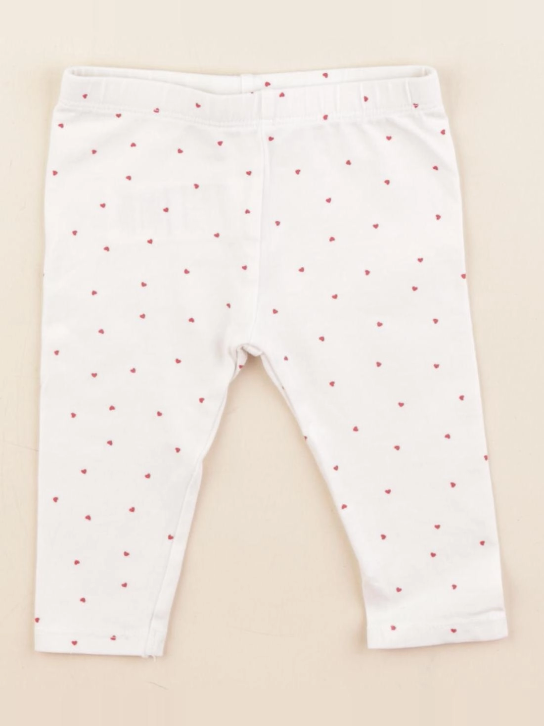 Vertbaudet - legging blanc, rouge - 6 mois