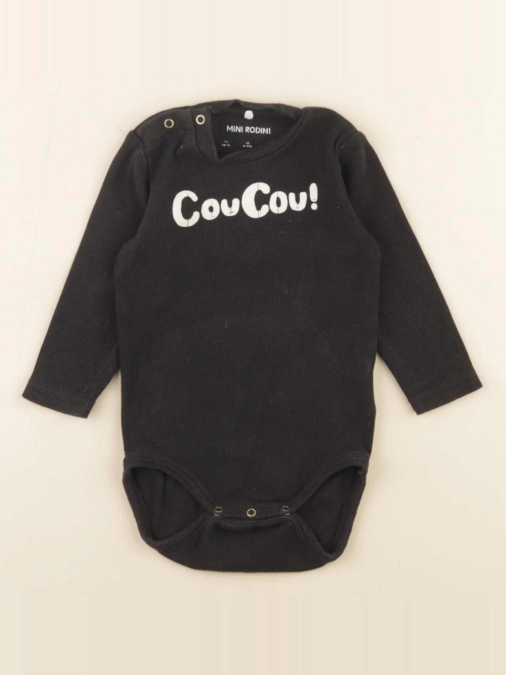 Mini Rodini - body à col noir - 4/9 mois