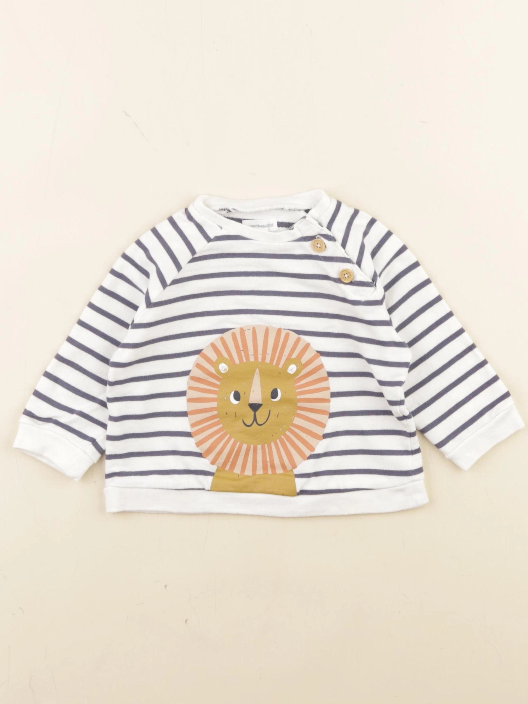 Vertbaudet - sweat blanc - 9 mois