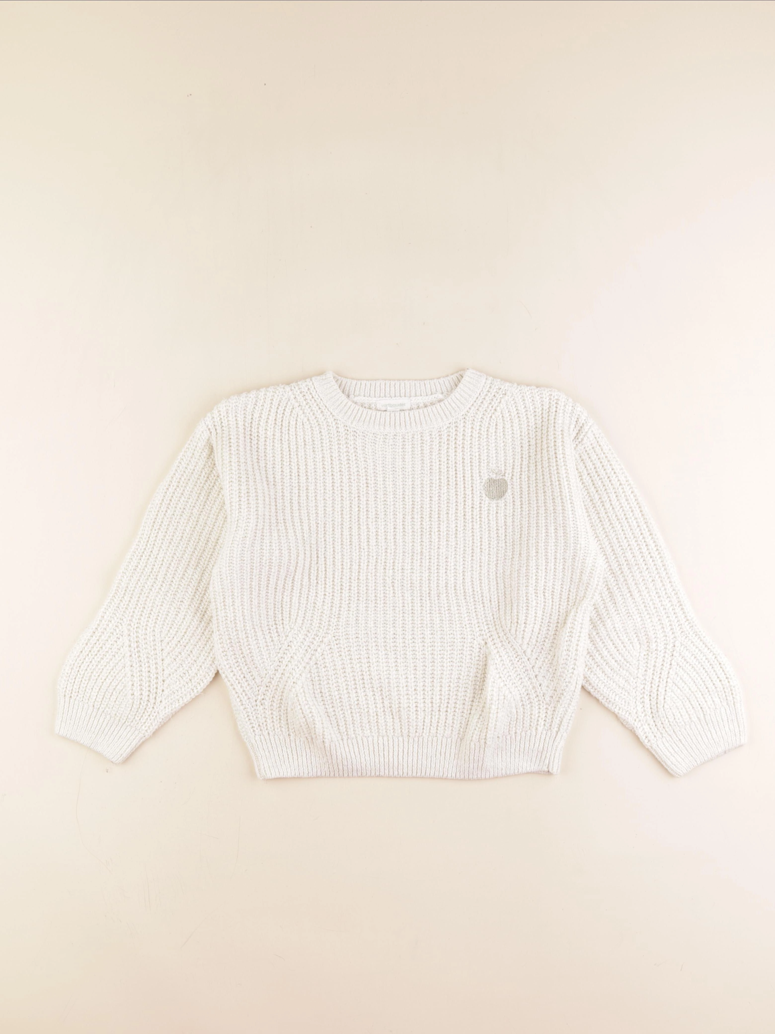 Vertbaudet - pull blanc - 8 ans