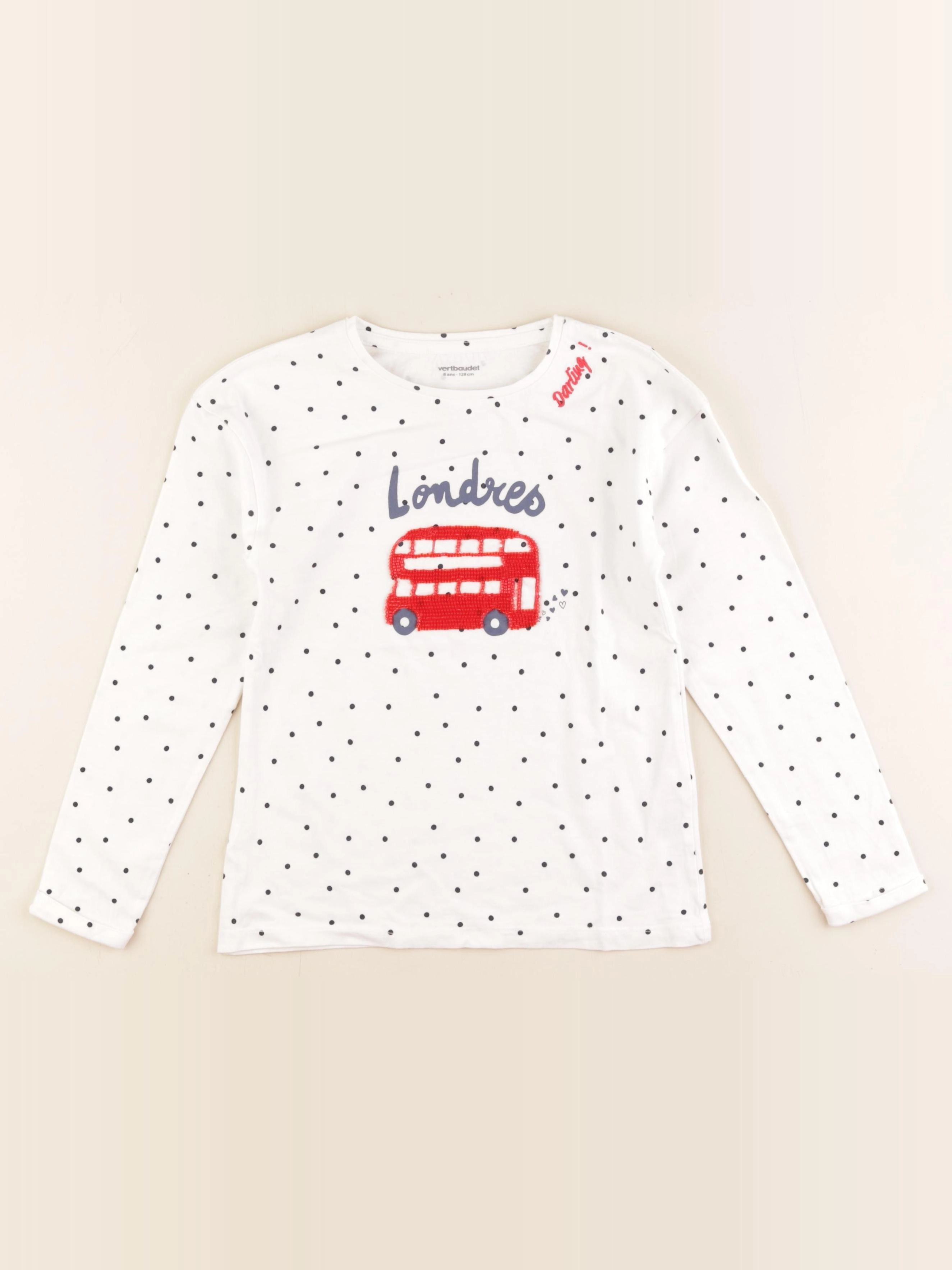 Vertbaudet - tee-shirt blanc - 8 ans