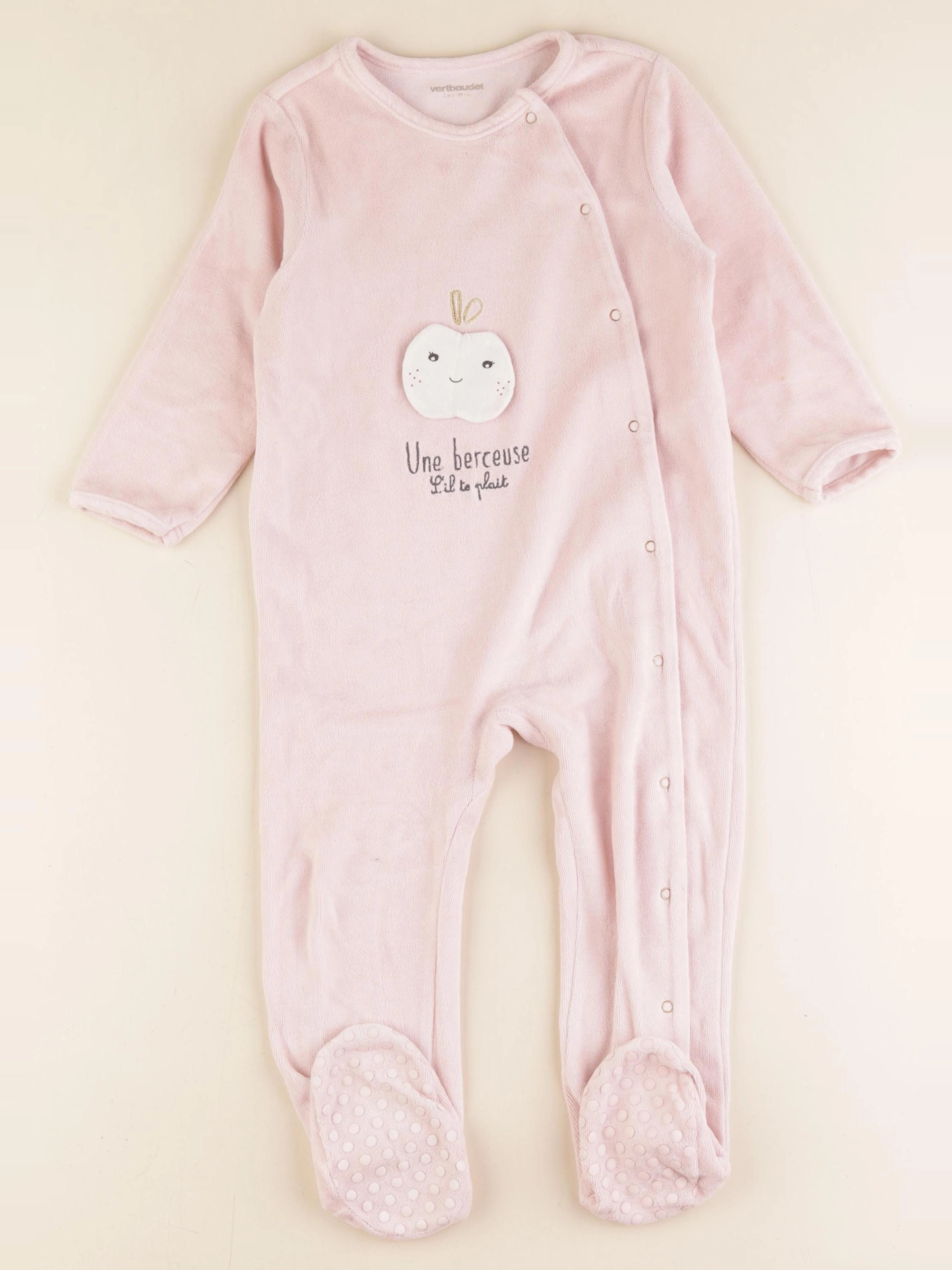 Vertbaudet - pyjama velours rose - 2 ans