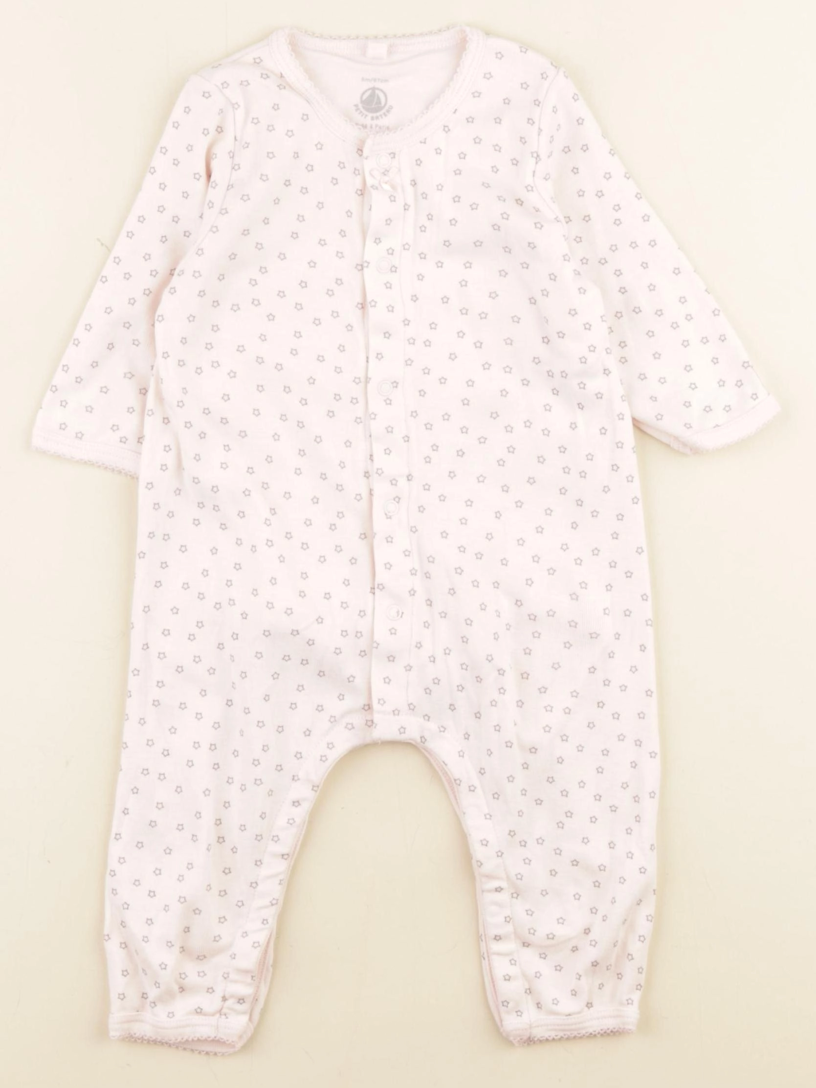 Petit Bateau - pyjama coton rose - 6 mois