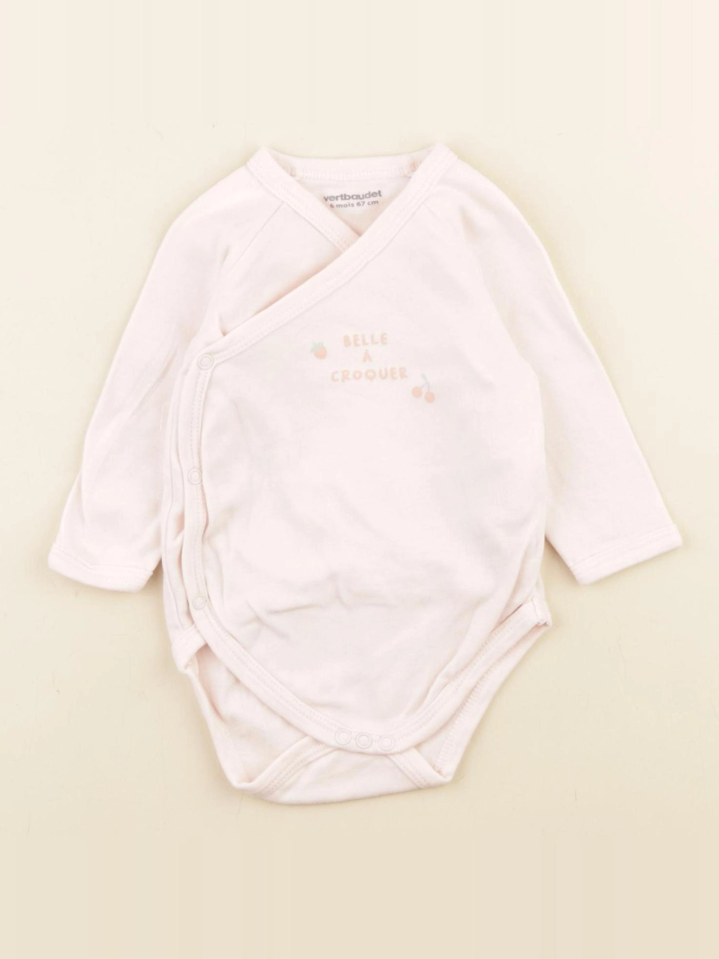 Vertbaudet - body rose - 6 mois