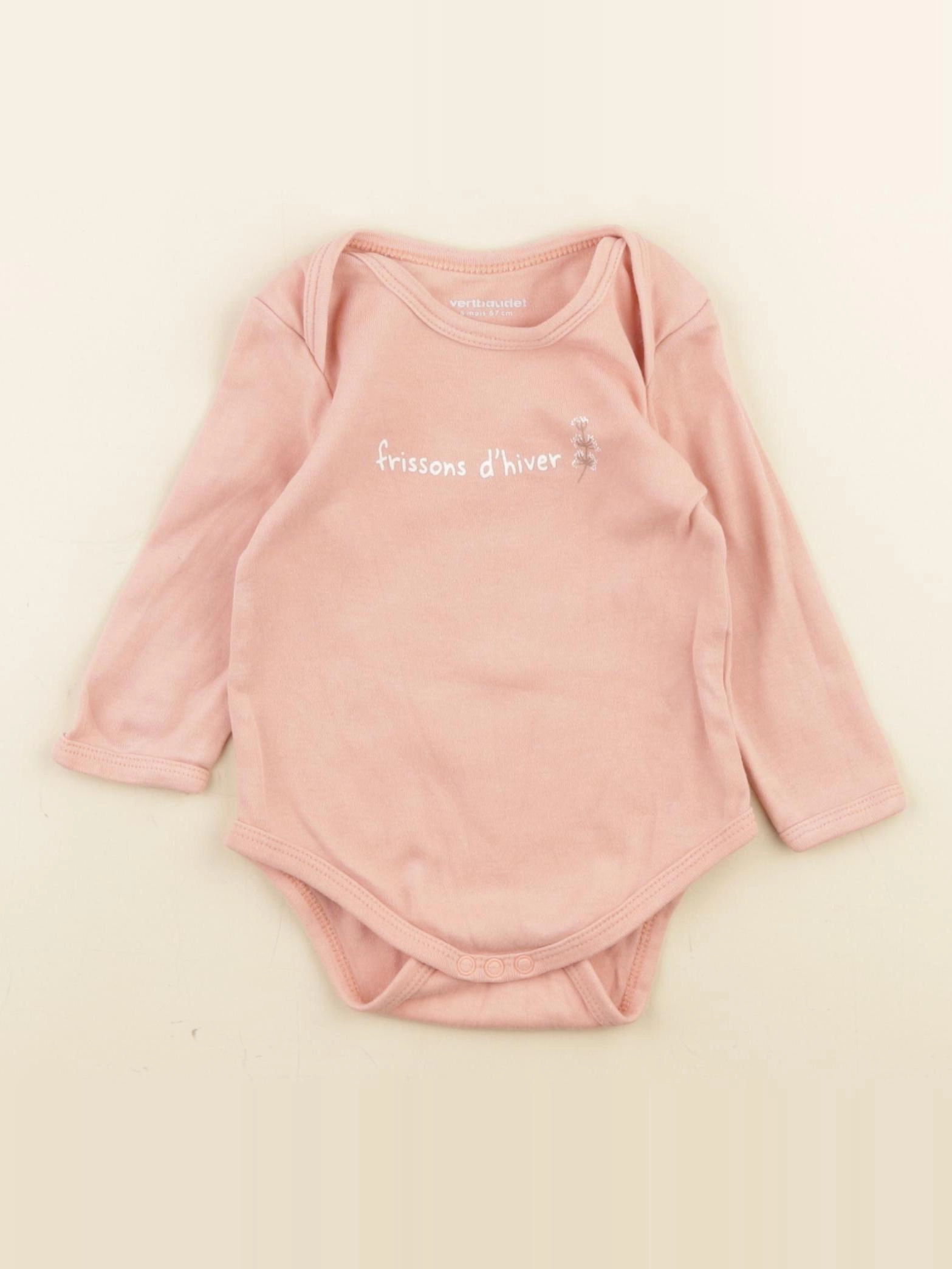 Vertbaudet - body rose - 6 mois